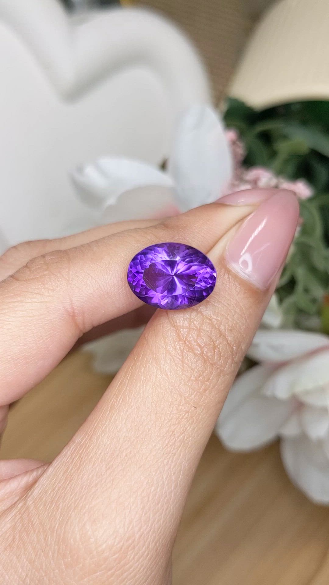 8.47 Ct. Purple Amethyst from Ceylon (Sri Lanka) Size Video