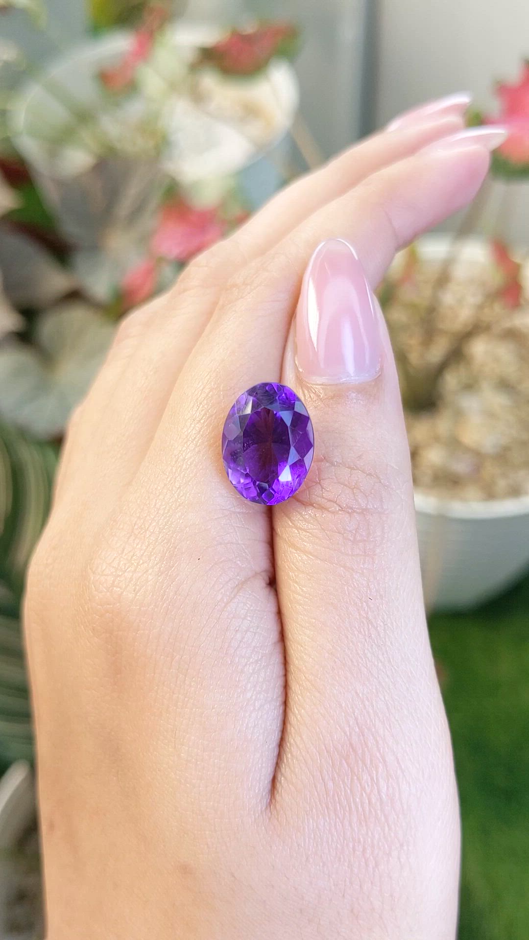 8.47 Ct. Purple Amethyst from Ceylon (Sri Lanka) Size Video