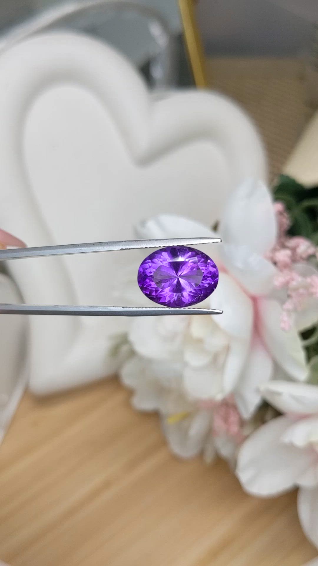 8.47 Ct. Purple Amethyst from Ceylon (Sri Lanka) Size Video