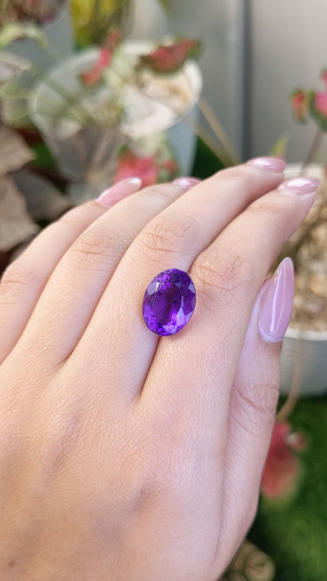 8.47 Ct. Purple Amethyst from Ceylon (Sri Lanka) Size Video