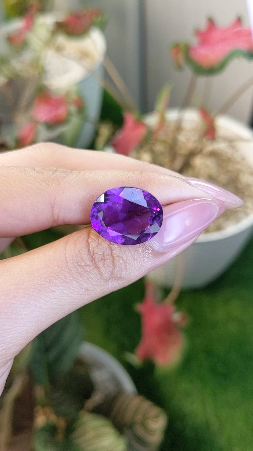 13.20 Ct. Purple Amethyst from Ceylon (Sri Lanka) Size Video