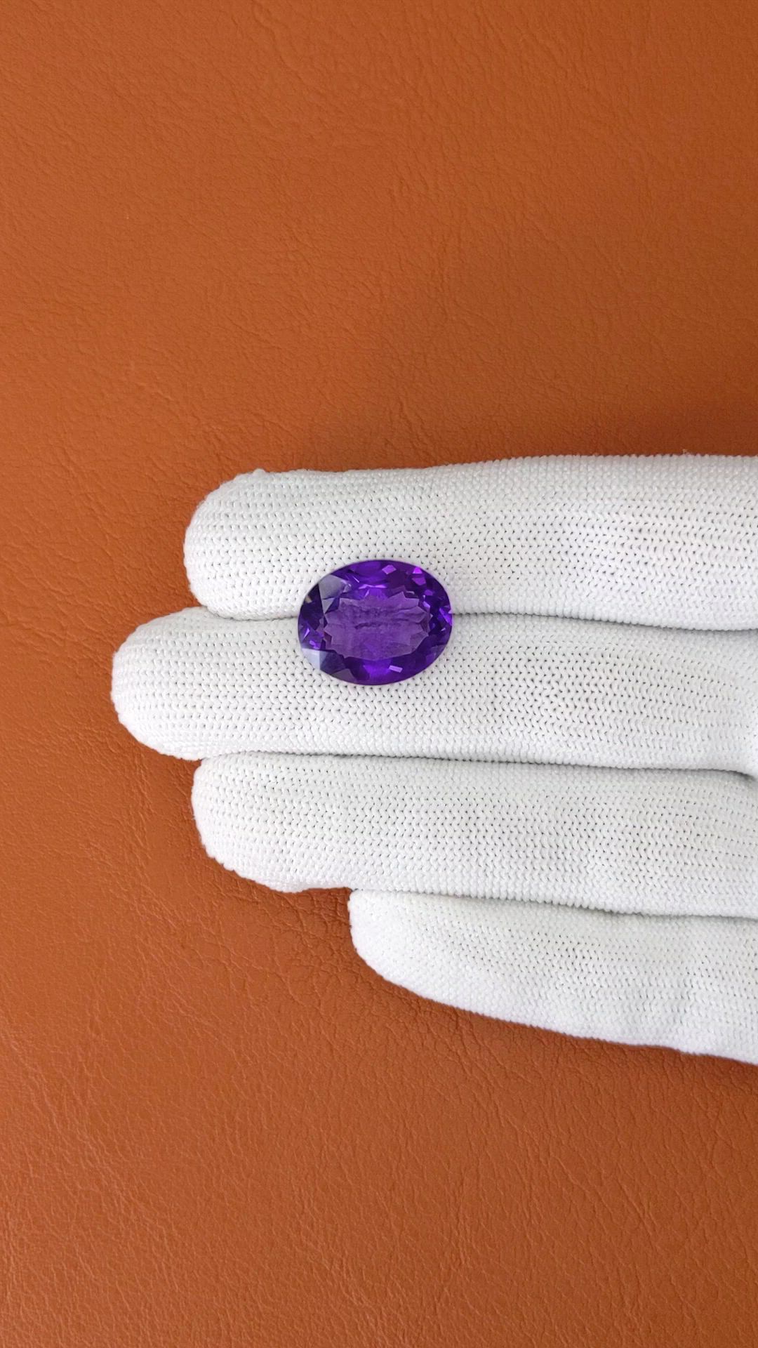 13.20 Ct. Purple Amethyst from Ceylon (Sri Lanka) Size Video