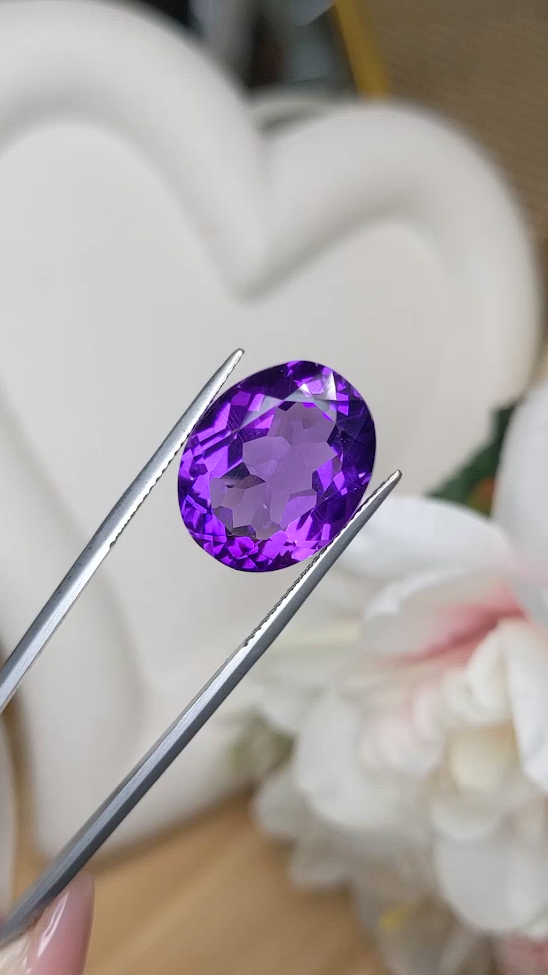 13.20 Ct. Purple Amethyst from Ceylon (Sri Lanka) Size Video