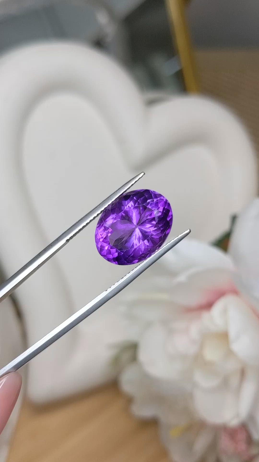 9.18 Ct. Purple Amethyst from Ceylon (Sri Lanka) Size Video