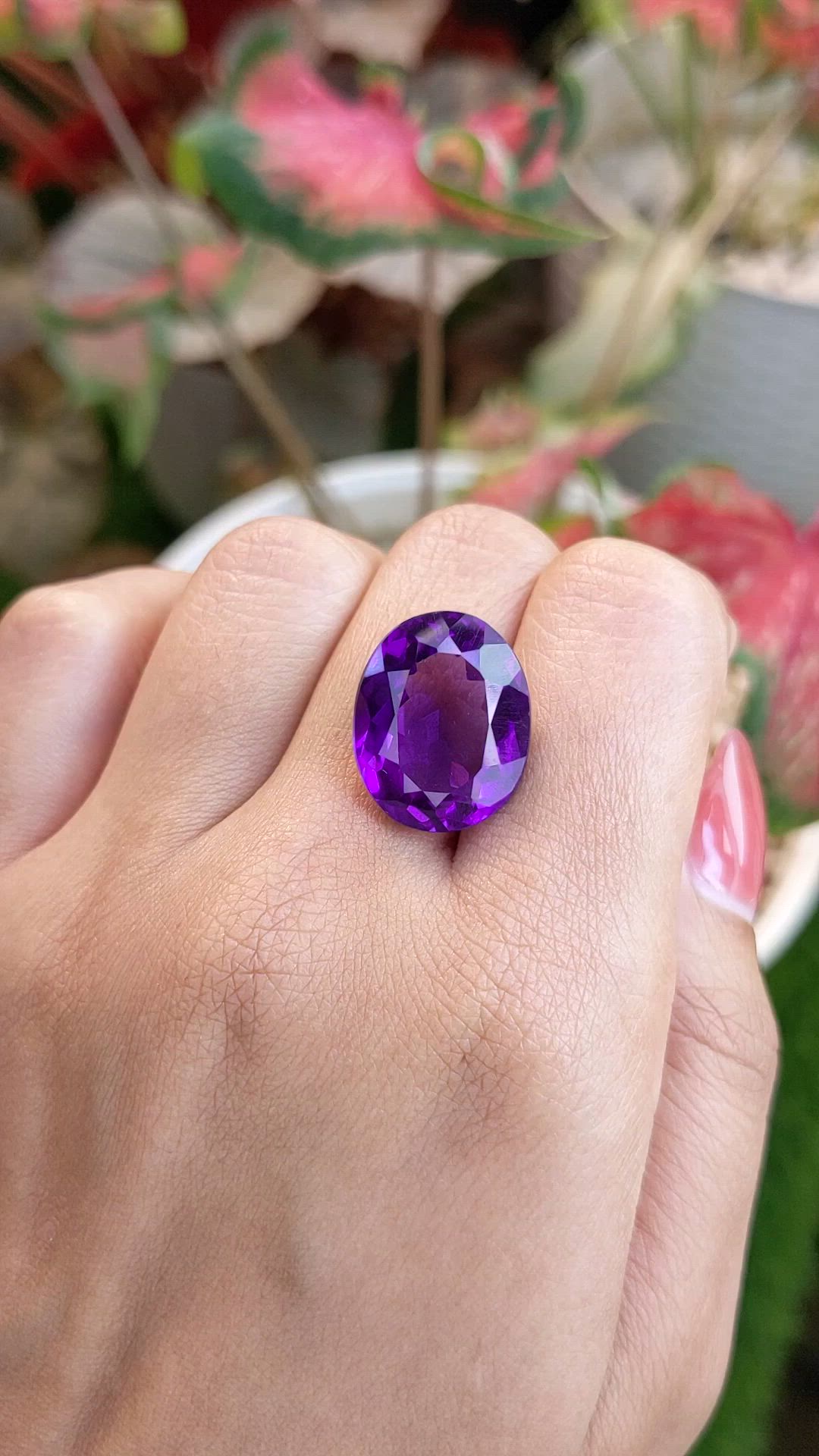 14.37 Ct. Purple Amethyst from Ceylon (Sri Lanka) Size Video