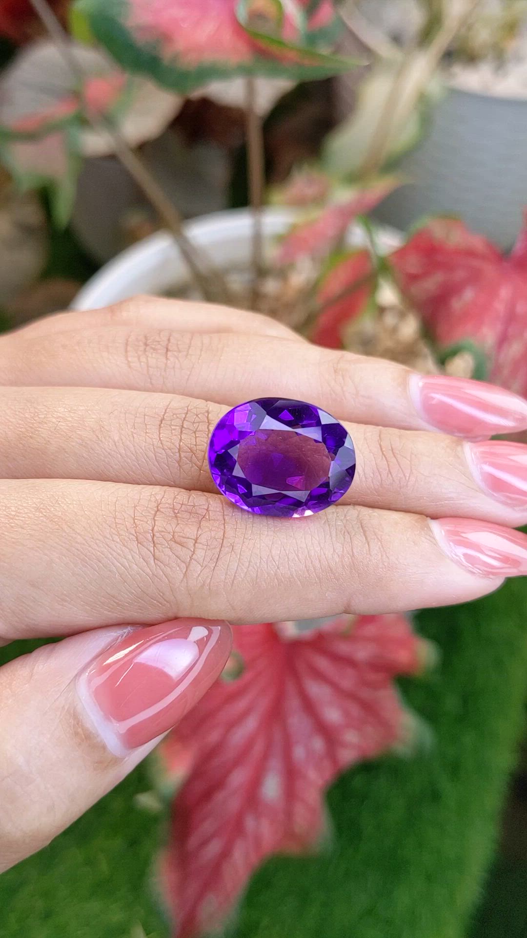 14.37 Ct. Purple Amethyst from Ceylon (Sri Lanka) Size Video