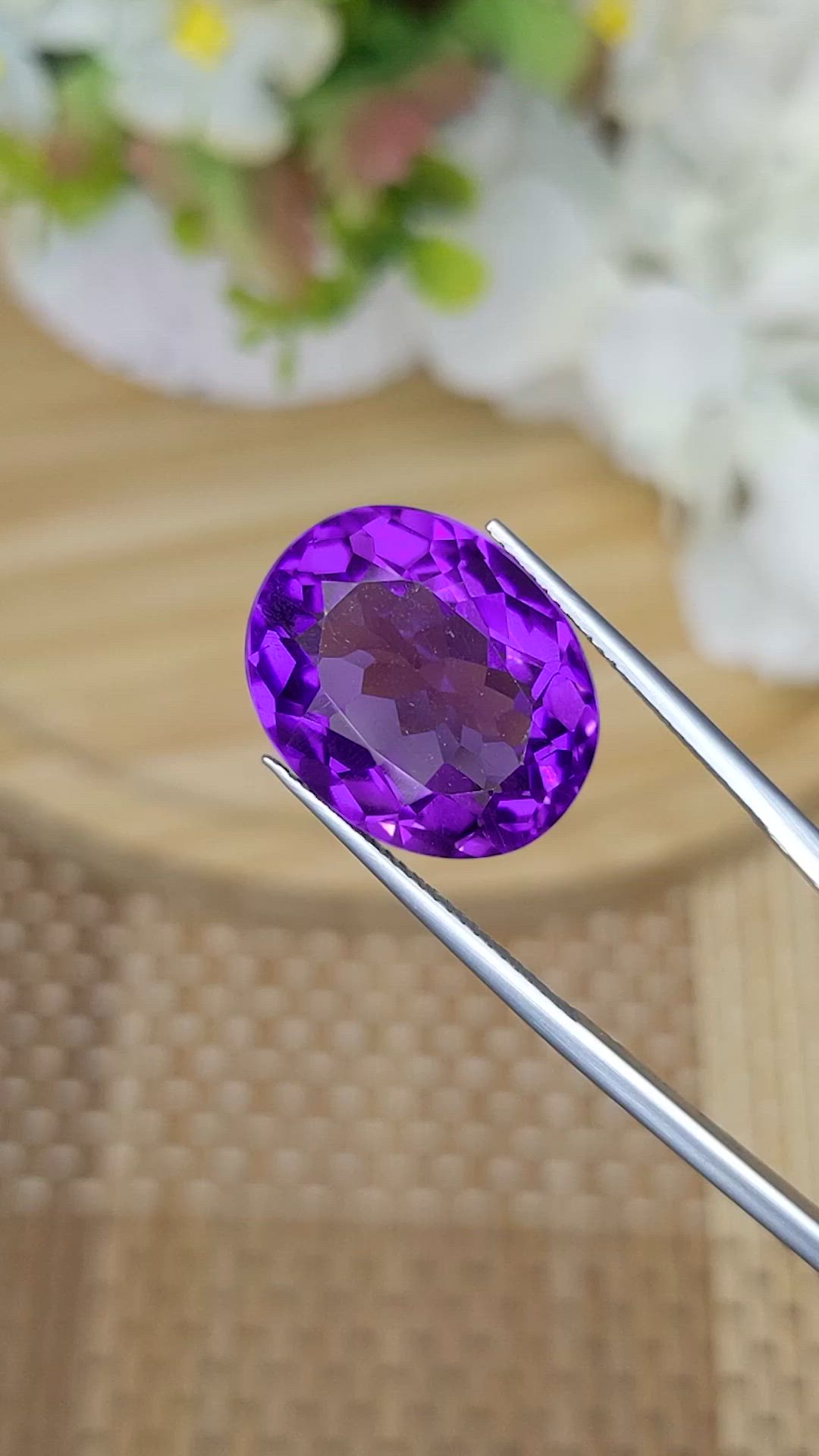 14.37 Ct. Purple Amethyst from Ceylon (Sri Lanka) Size Video