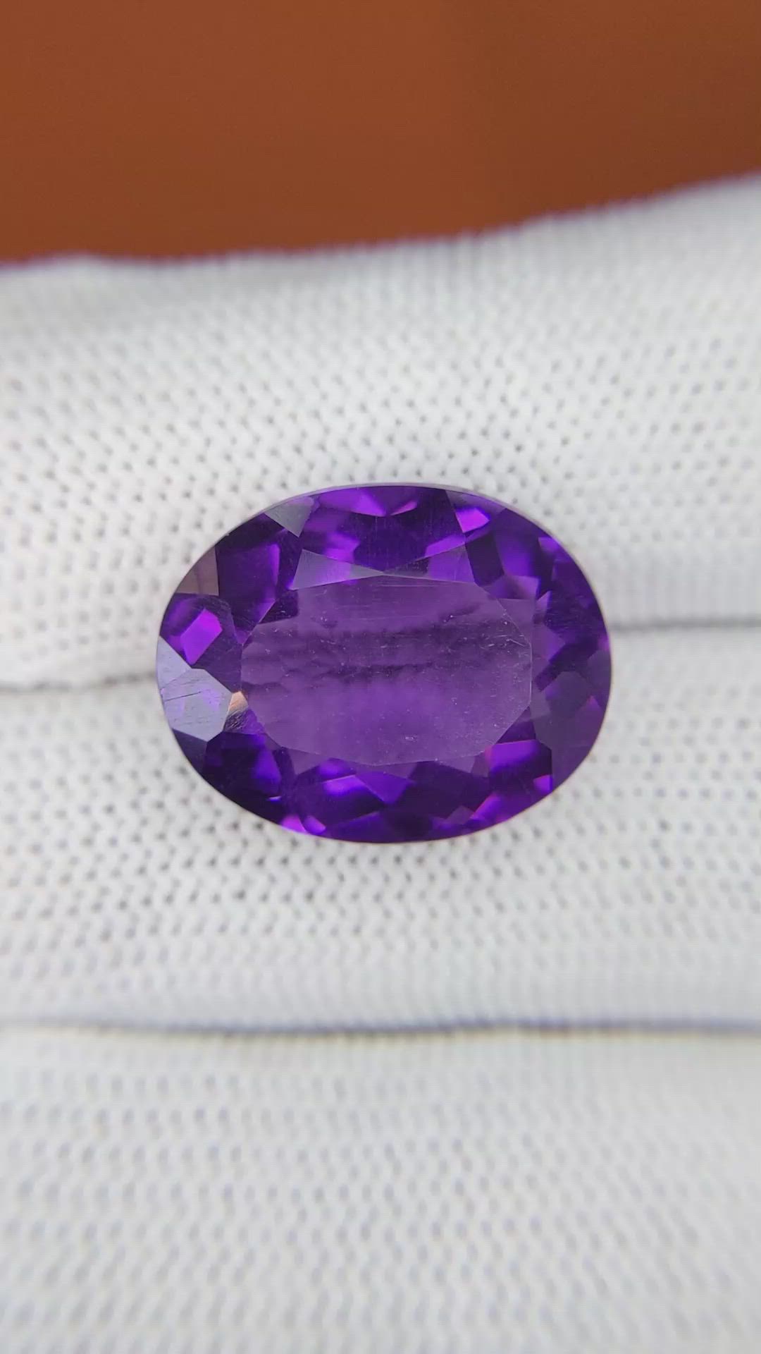 14.37 Ct. Purple Amethyst from Ceylon (Sri Lanka) Size Video