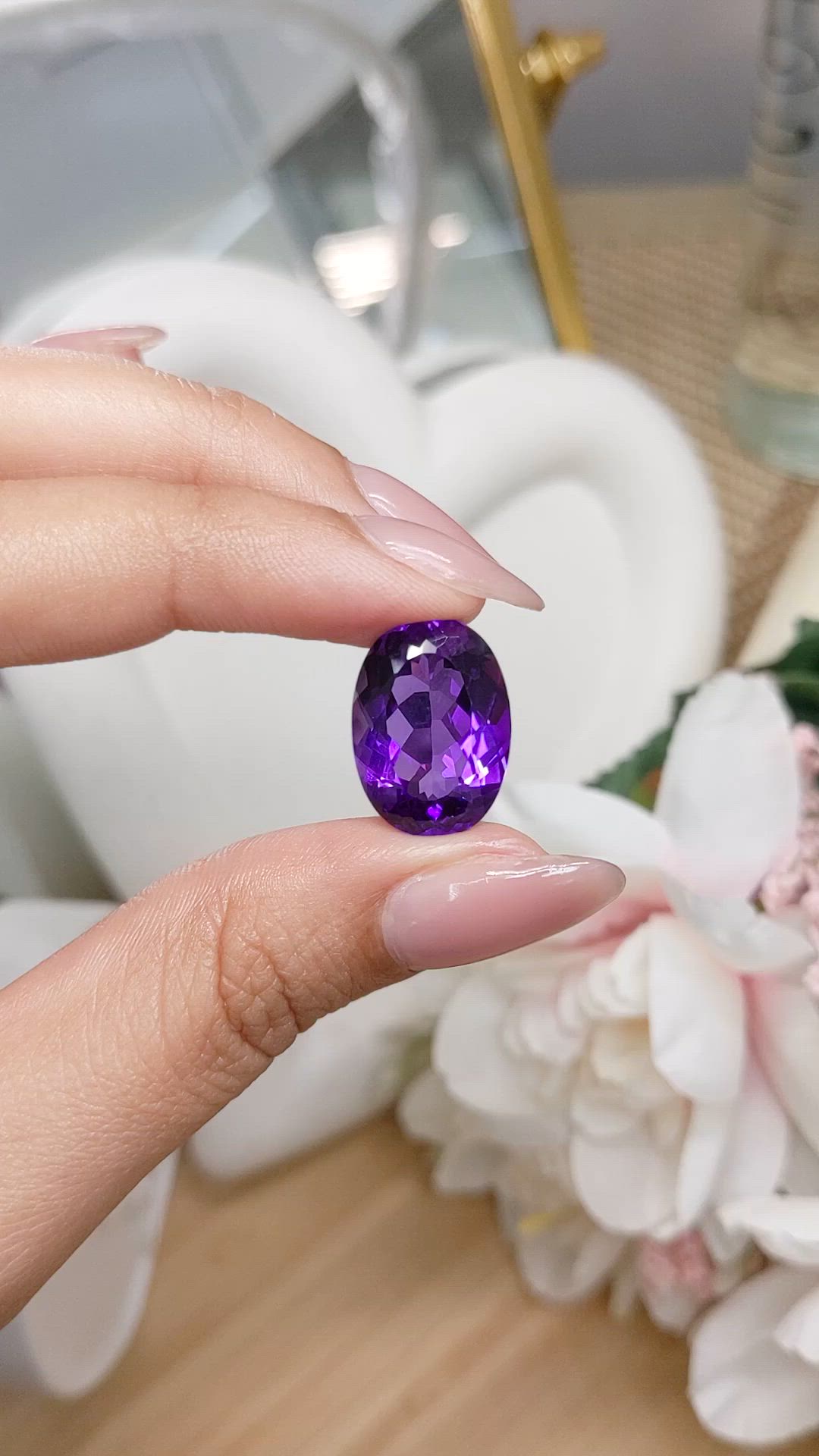 11.40 Ct. Purple Amethyst from Ceylon (Sri Lanka) Size Video