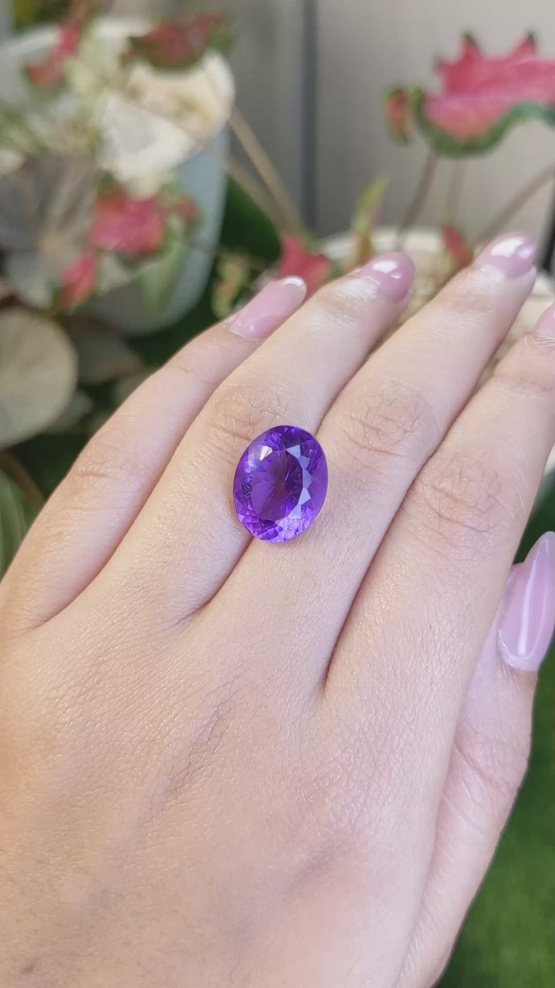 9.18 Ct. Purple Amethyst from Ceylon (Sri Lanka) Size Video