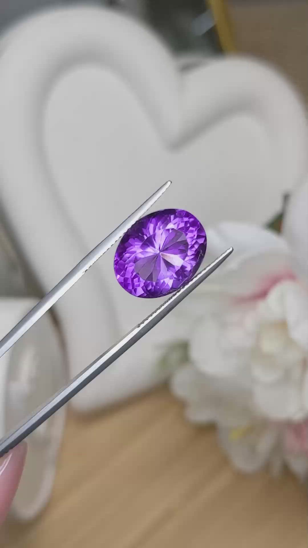 9.18 Ct. Purple Amethyst from Ceylon (Sri Lanka) Size Video