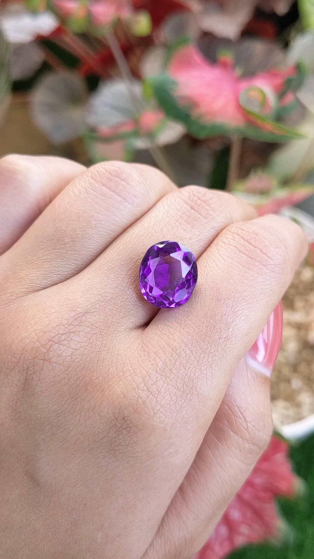 6.28 Ct. Purple Amethyst from Ceylon (Sri Lanka) Size Video