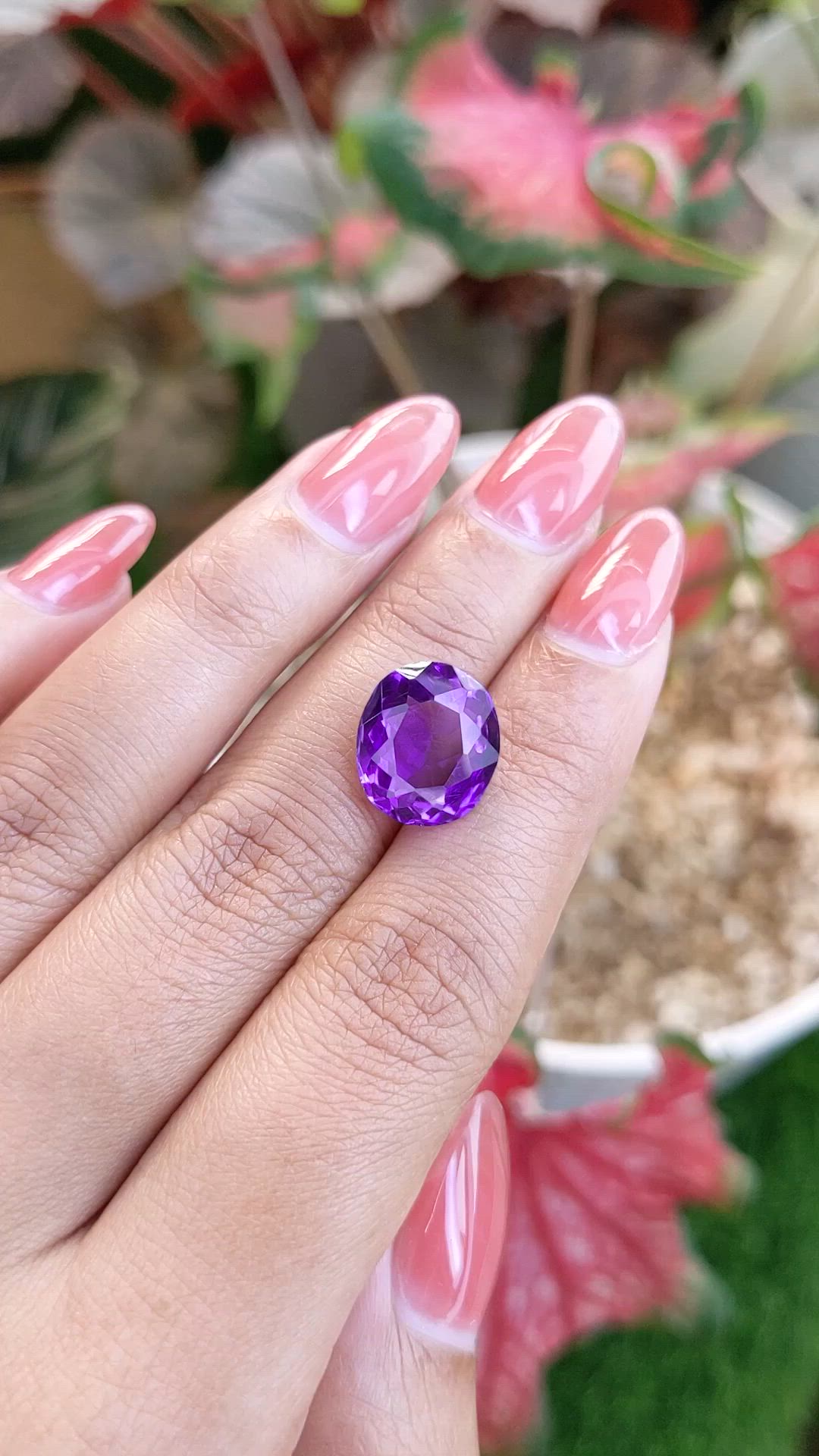 6.28 Ct. Purple Amethyst from Ceylon (Sri Lanka) Size Video