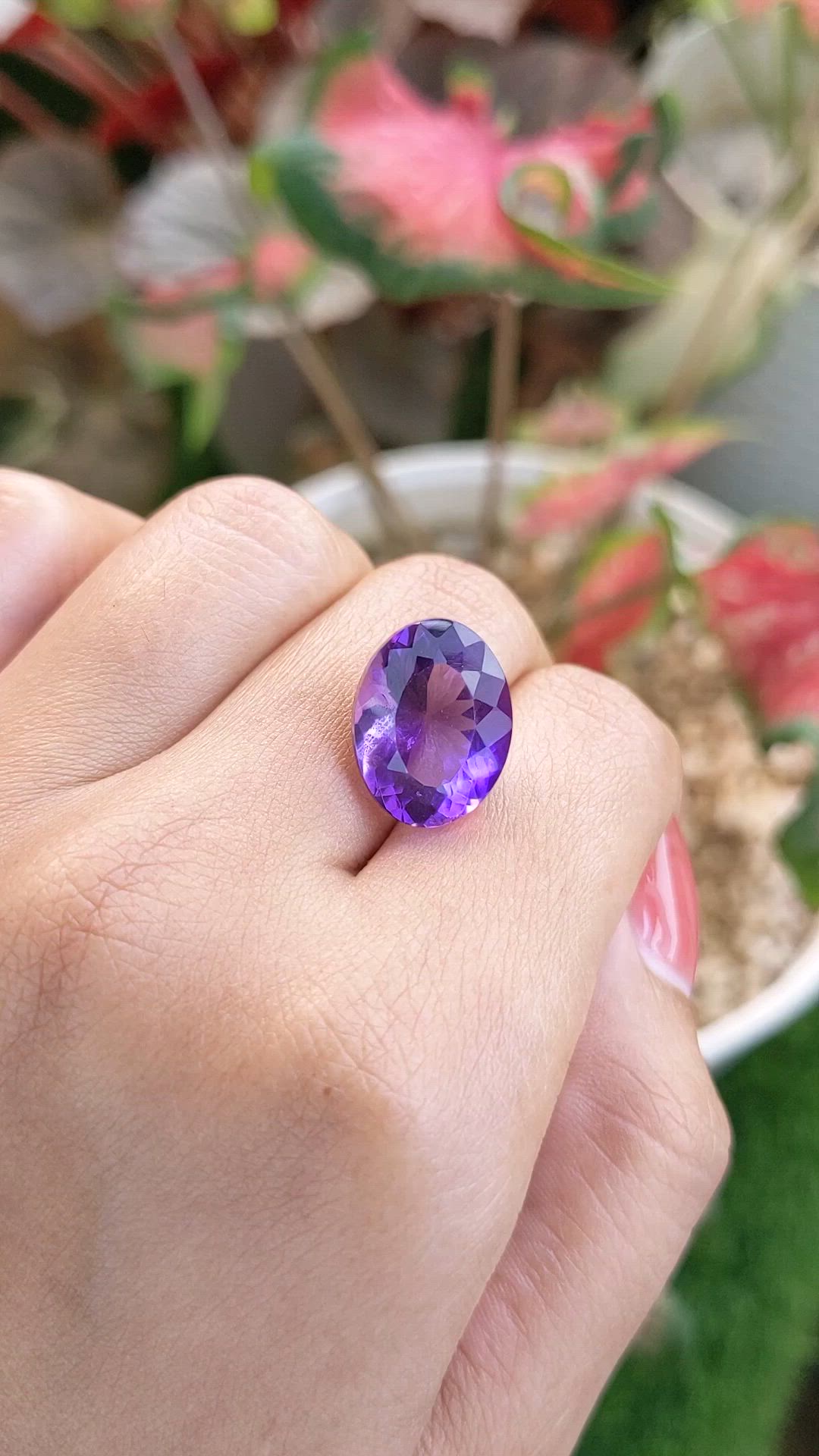 10.42 Ct. Purple Amethyst from Ceylon (Sri Lanka) Size Video