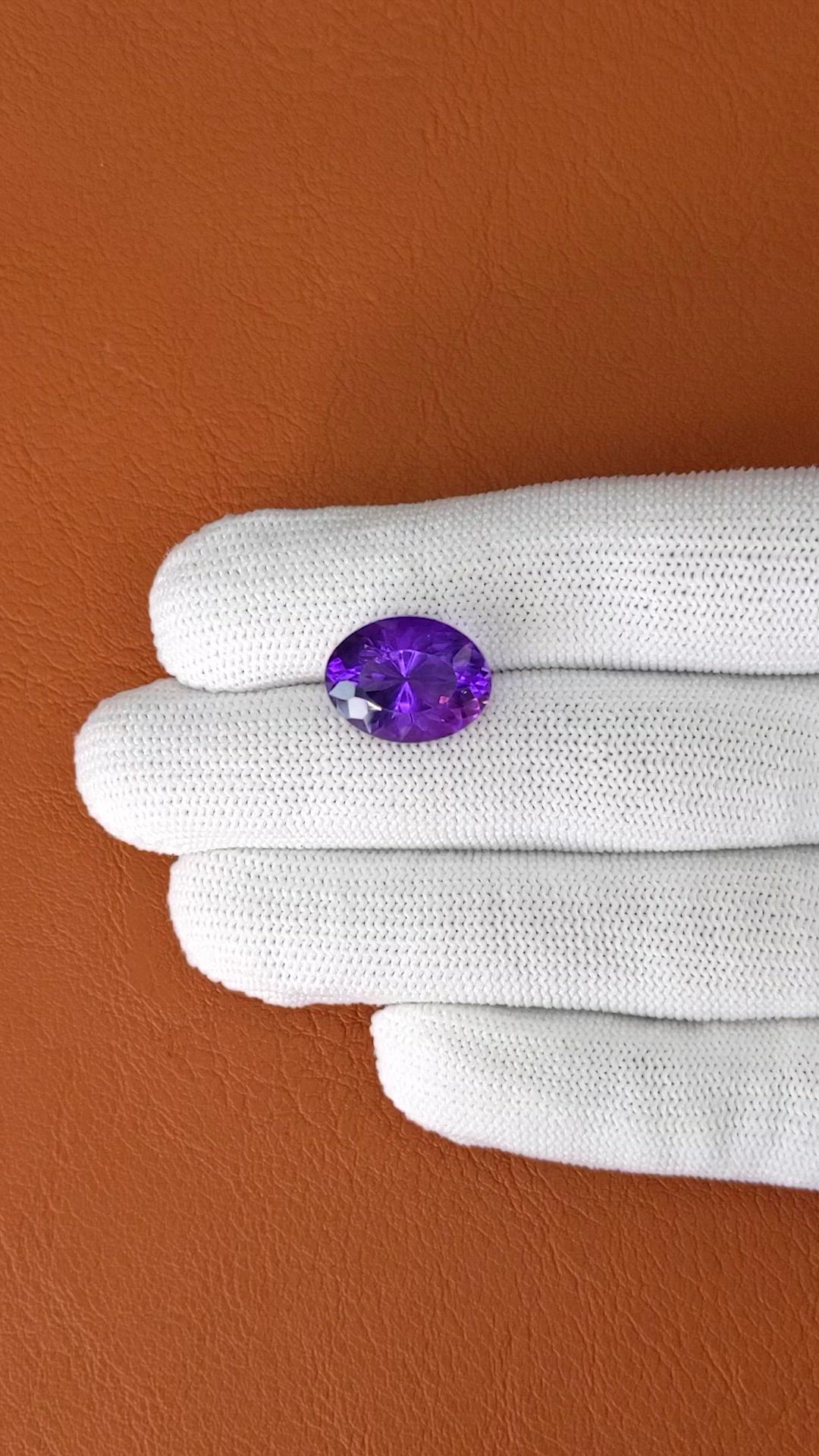 10.42 Ct. Purple Amethyst from Ceylon (Sri Lanka) Size Video