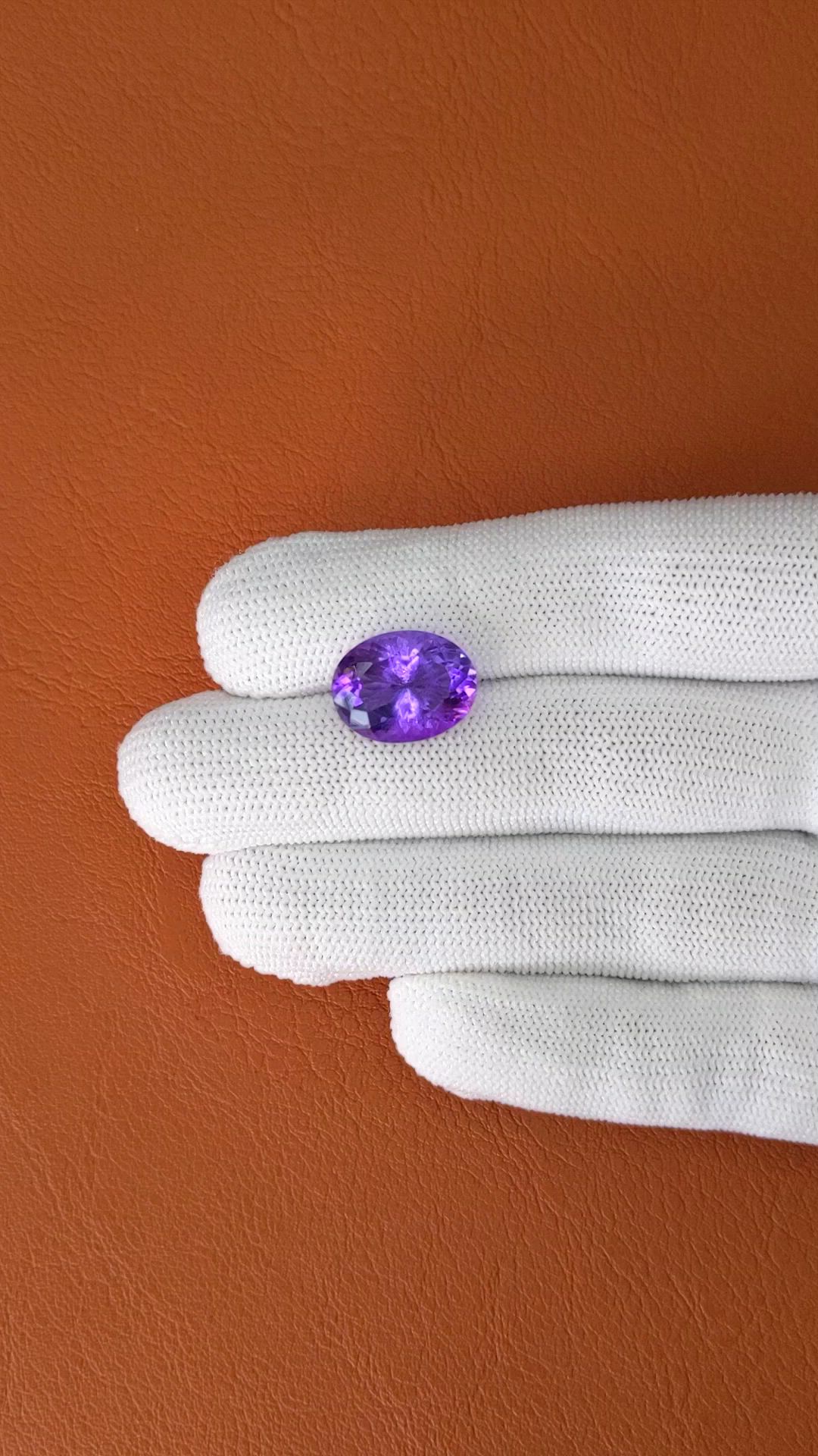 8.93 Ct. Purple Amethyst from Ceylon (Sri Lanka) Size Video