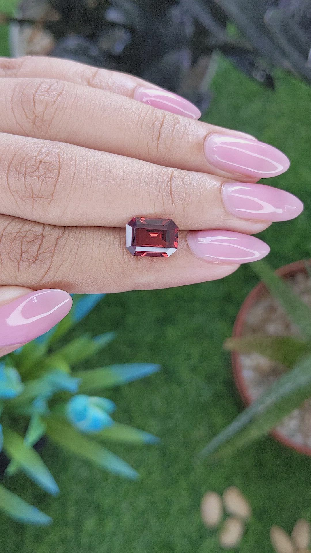 3.44 Ct. Orangish Red Malaya Garnet from Tanzania Size Video