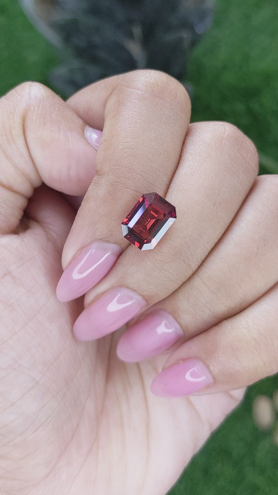 3.44 Ct. Orangish Red Malaya Garnet from Tanzania Size Video