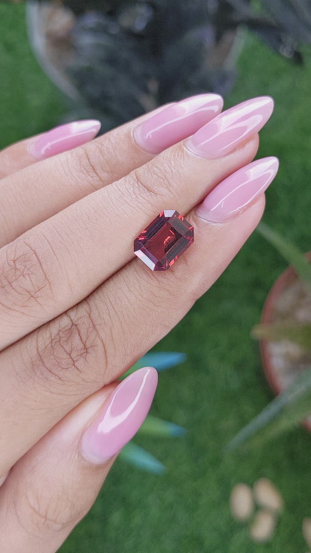 3.44 Ct. Orangish Red Malaya Garnet from Tanzania Size Video