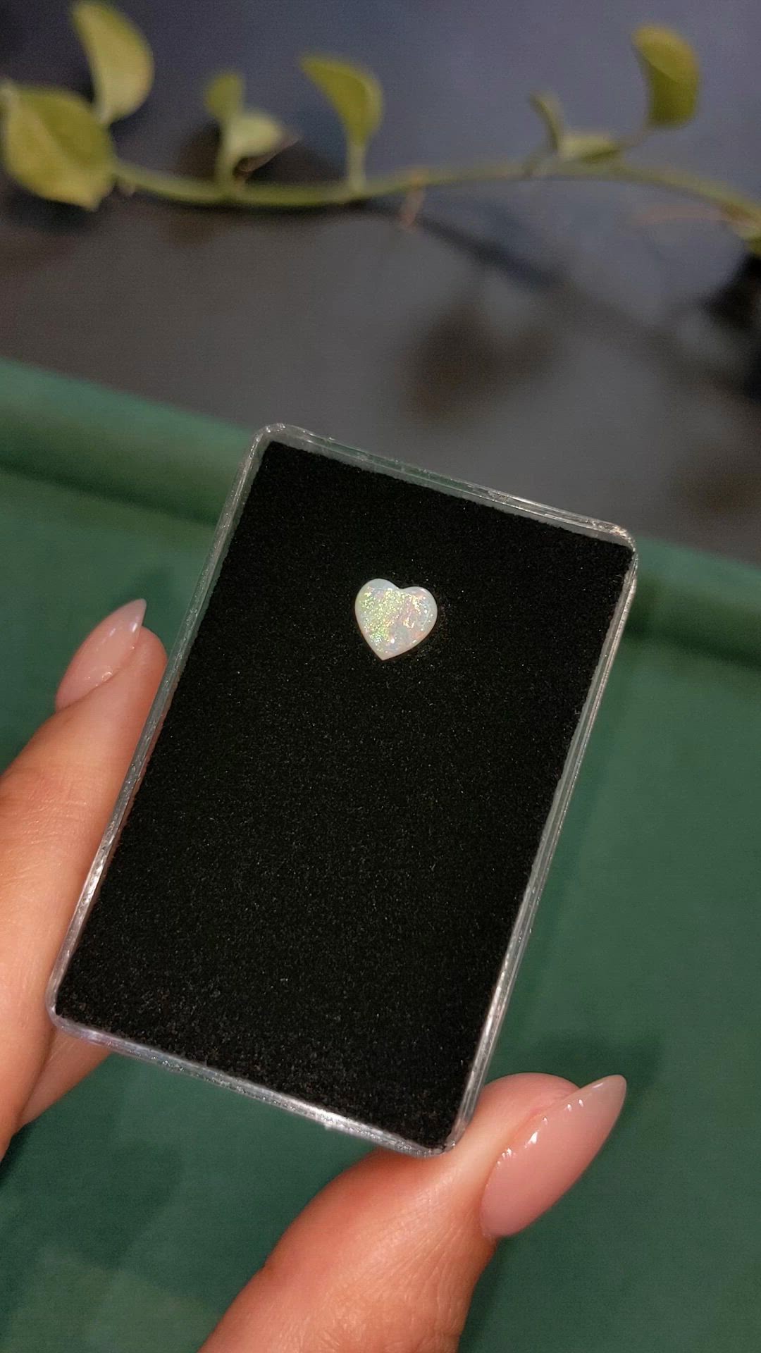 0.52 Ct. Multi Color Cabochon White Opal from Ethiopia Size Video