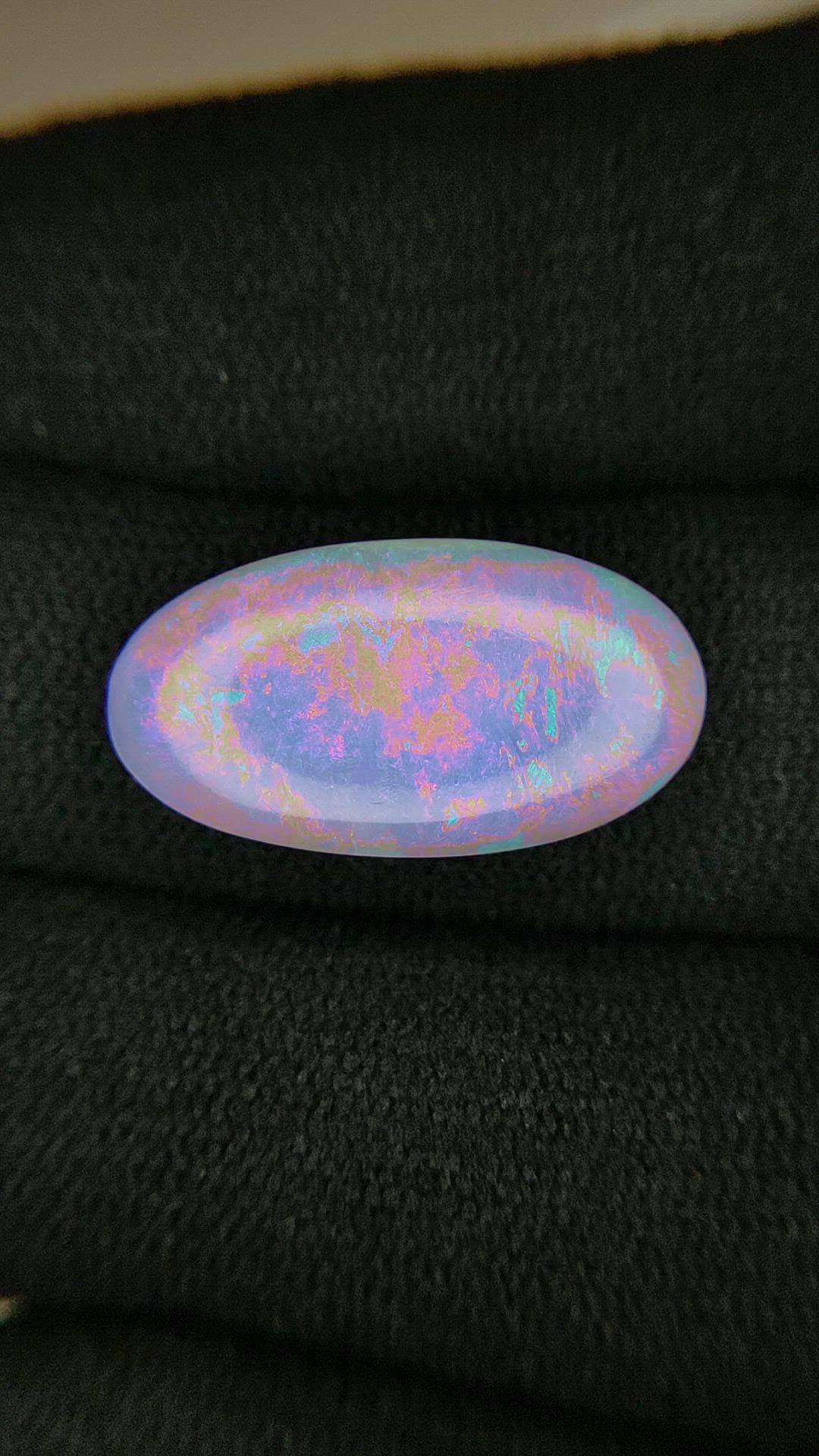 4.83 Ct. Multi Color Cabochon Crystal/Jelly Opal from Ethiopia Size Video