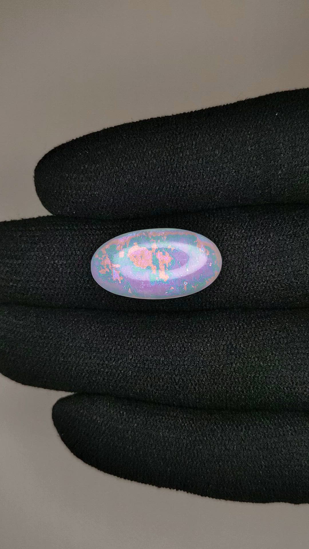 4.83 Ct. Multi Color Cabochon Crystal/Jelly Opal from Ethiopia Size Video