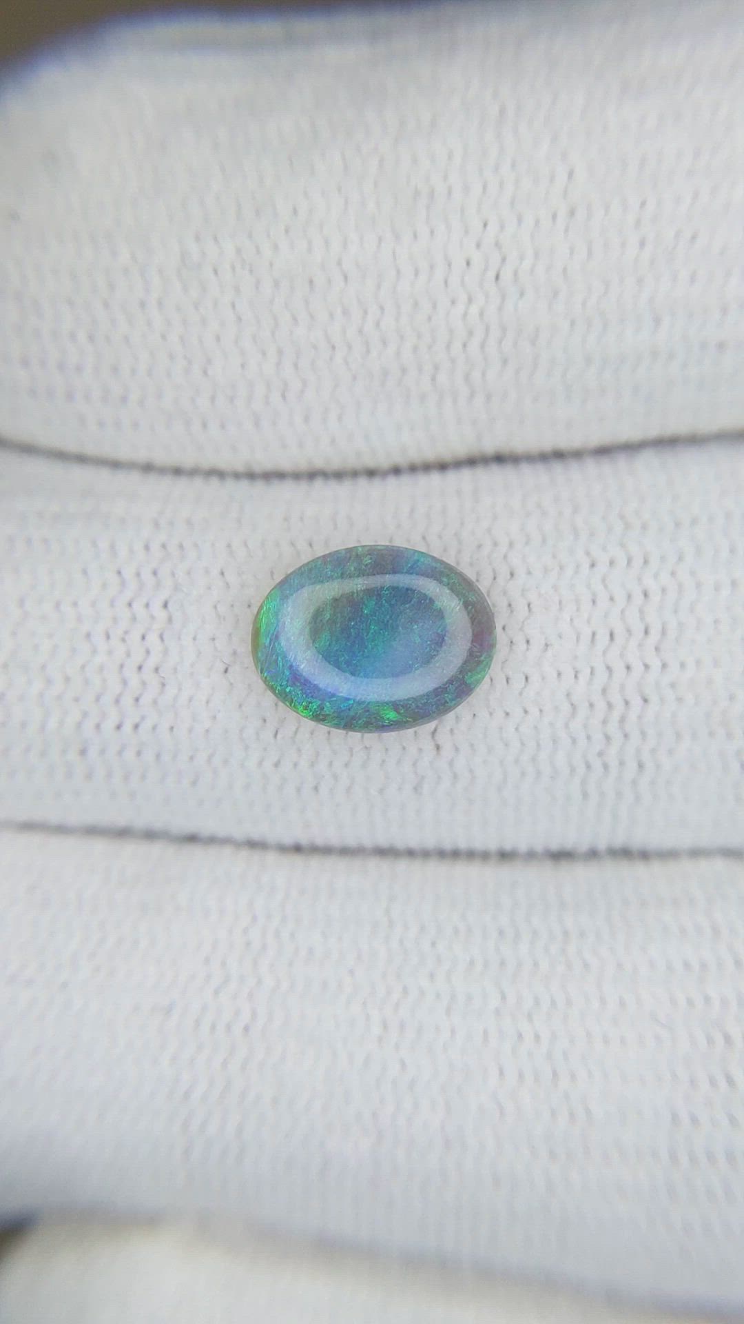 1.22 Ct. Multi Color Cabochon Black Opal from Ethiopia Size Video