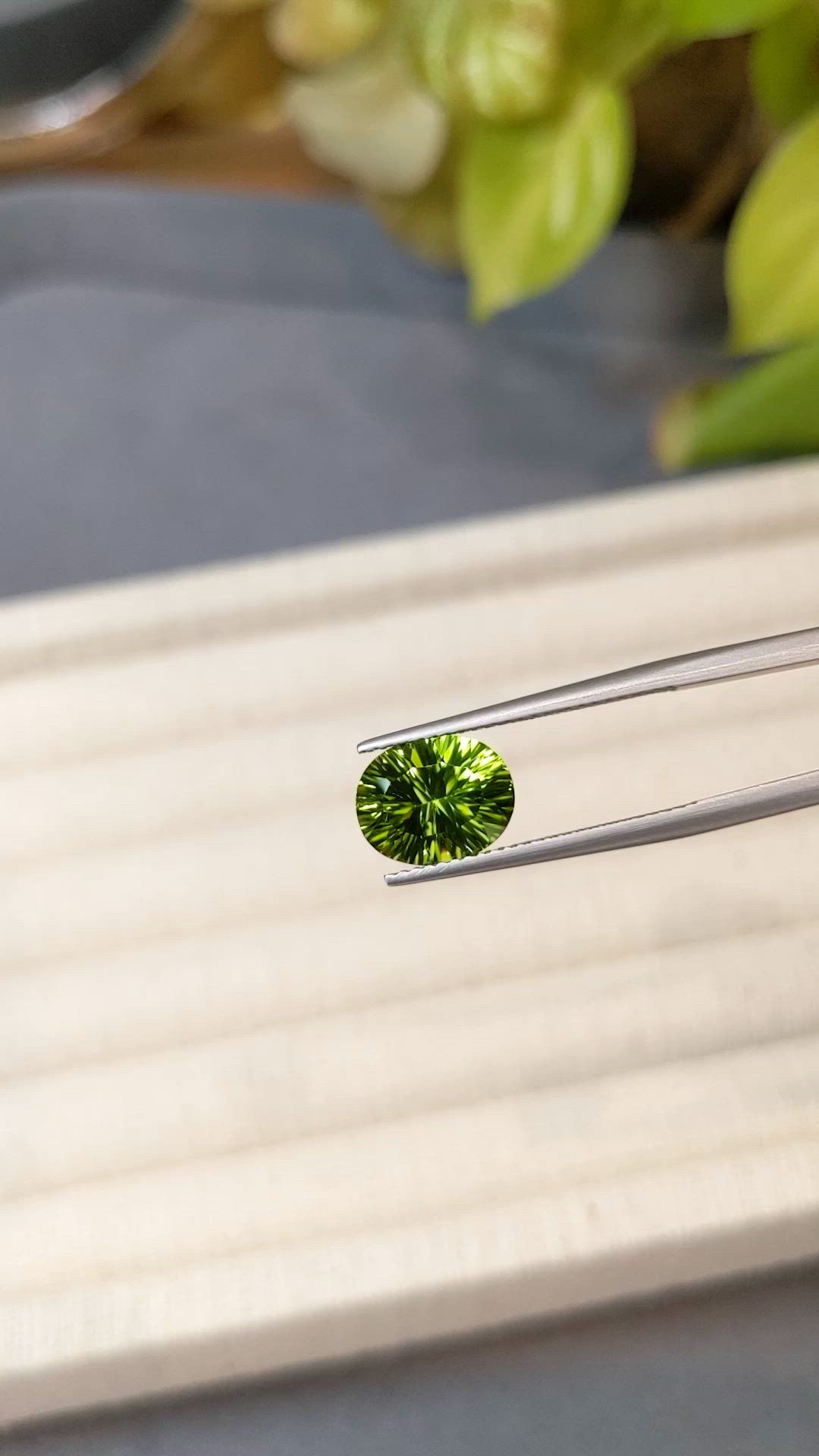 2.86 Ct. Yellowish Green Peridot from Burma (Myanmar) Size Video