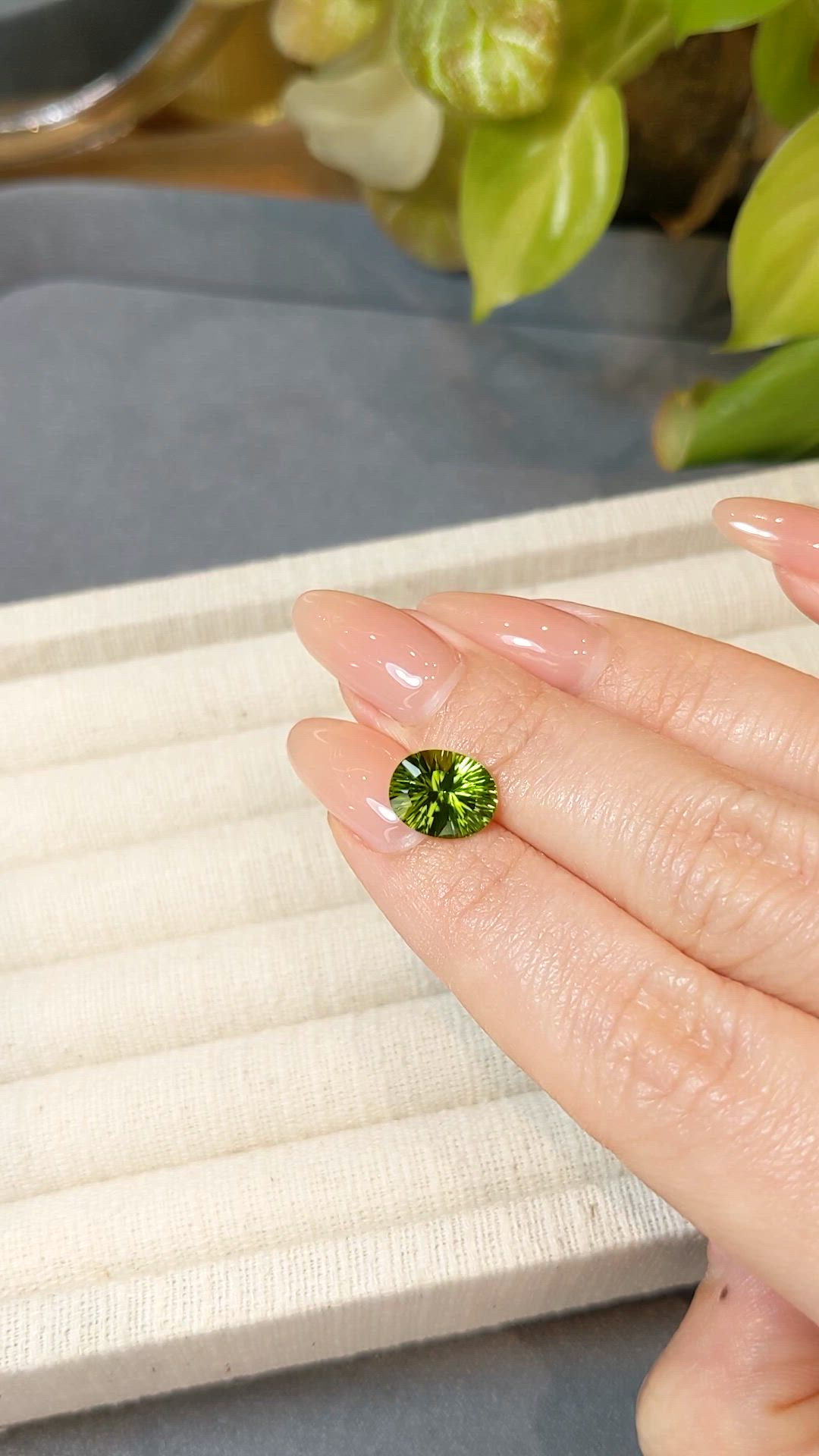 2.86 Ct. Yellowish Green Peridot from Burma (Myanmar) Size Video