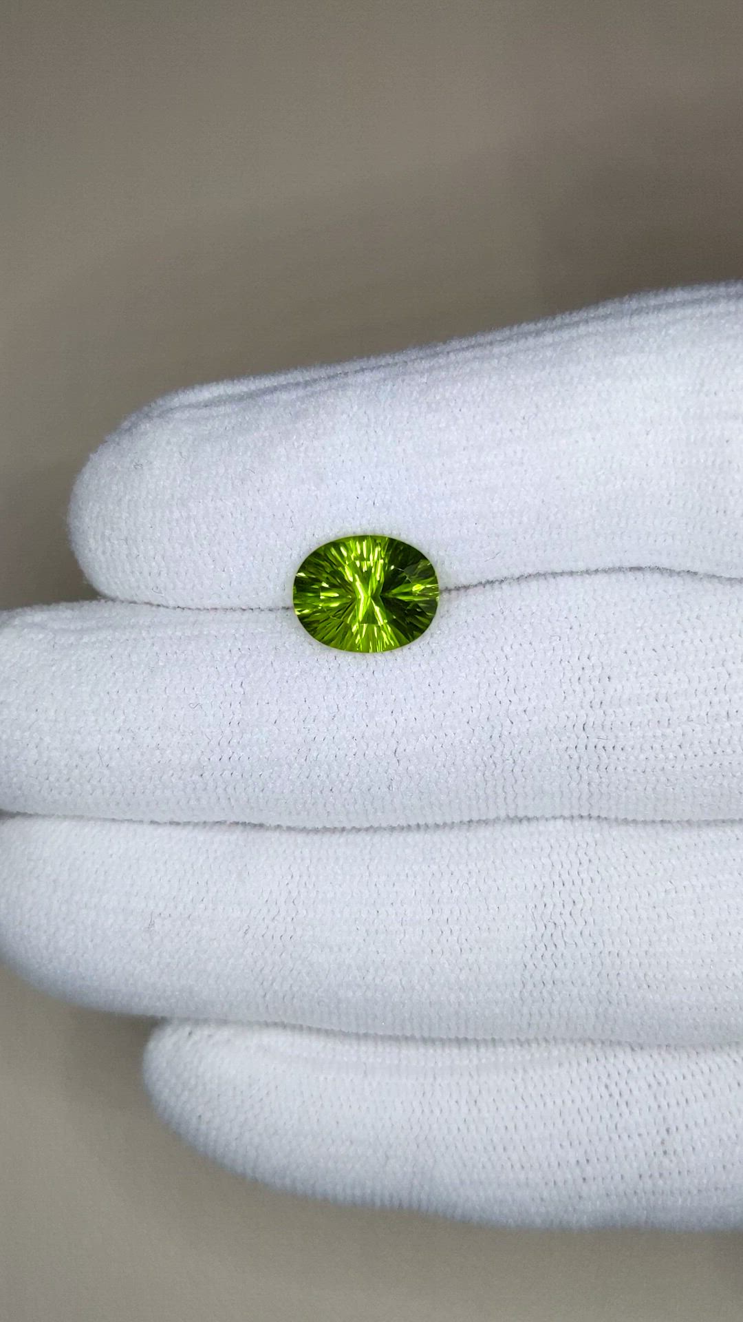 2.86 Ct. Yellowish Green Peridot from Burma (Myanmar) Size Video