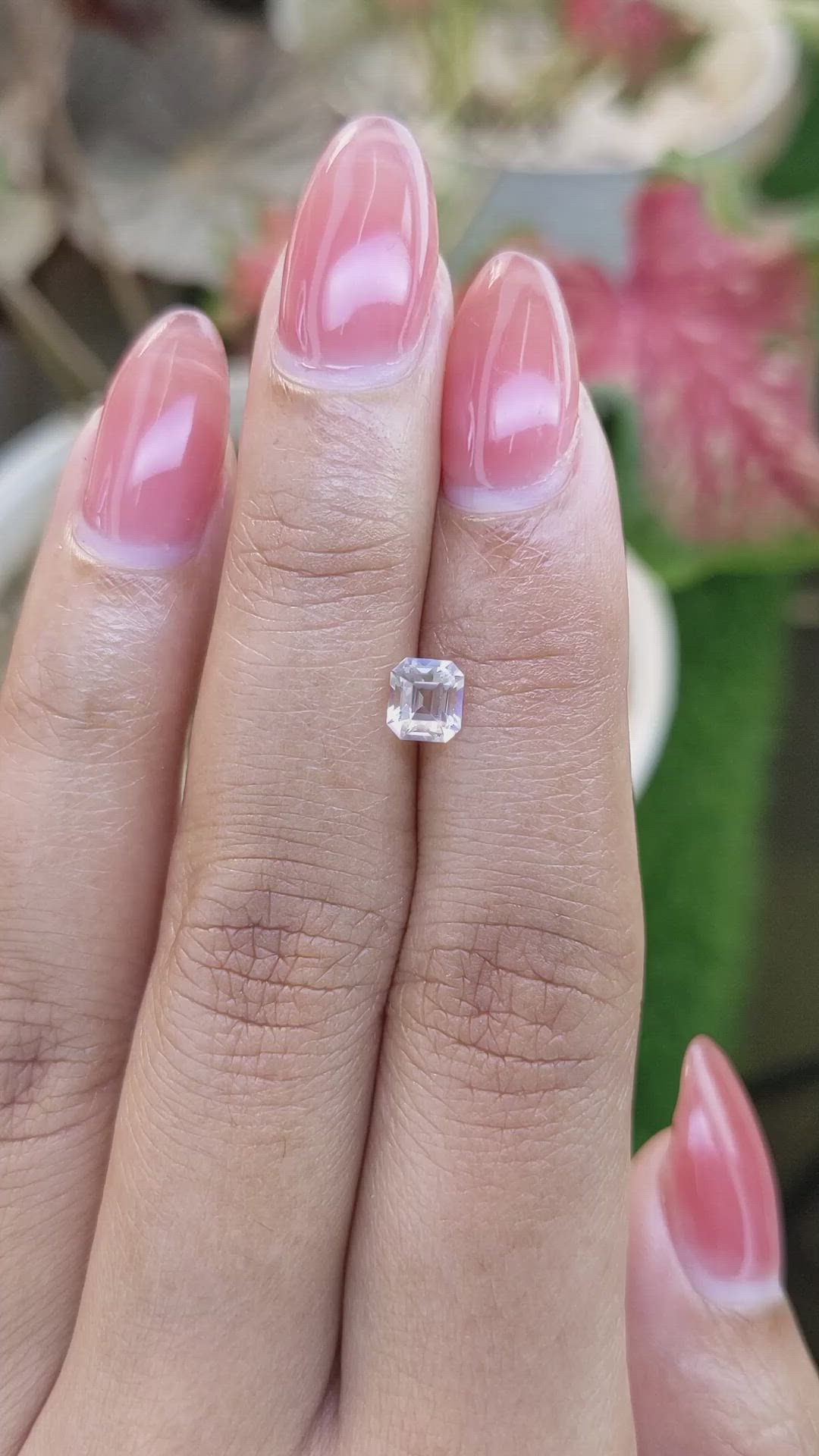 0.59 Ct. Rainbow Moonstone from Ceylon (Sri Lanka) Size Video