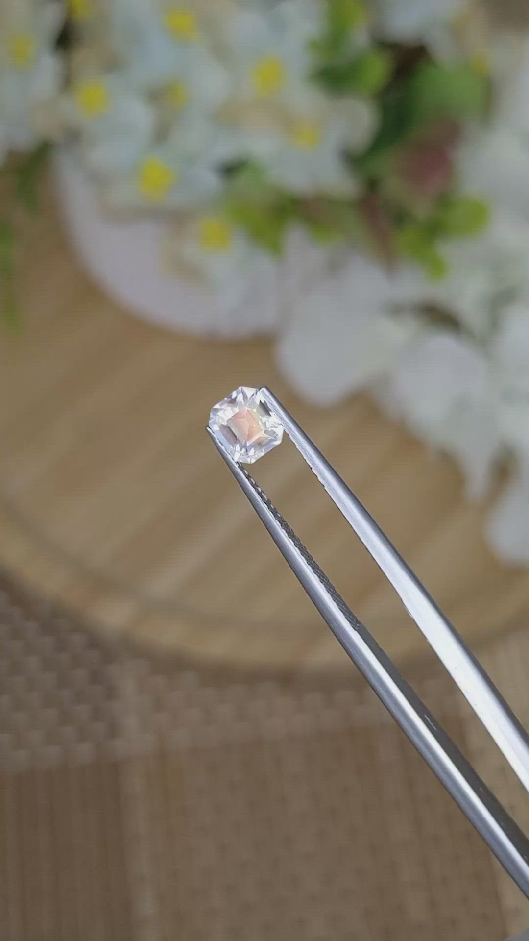 0.59 Ct. Rainbow Moonstone from Ceylon (Sri Lanka) Size Video