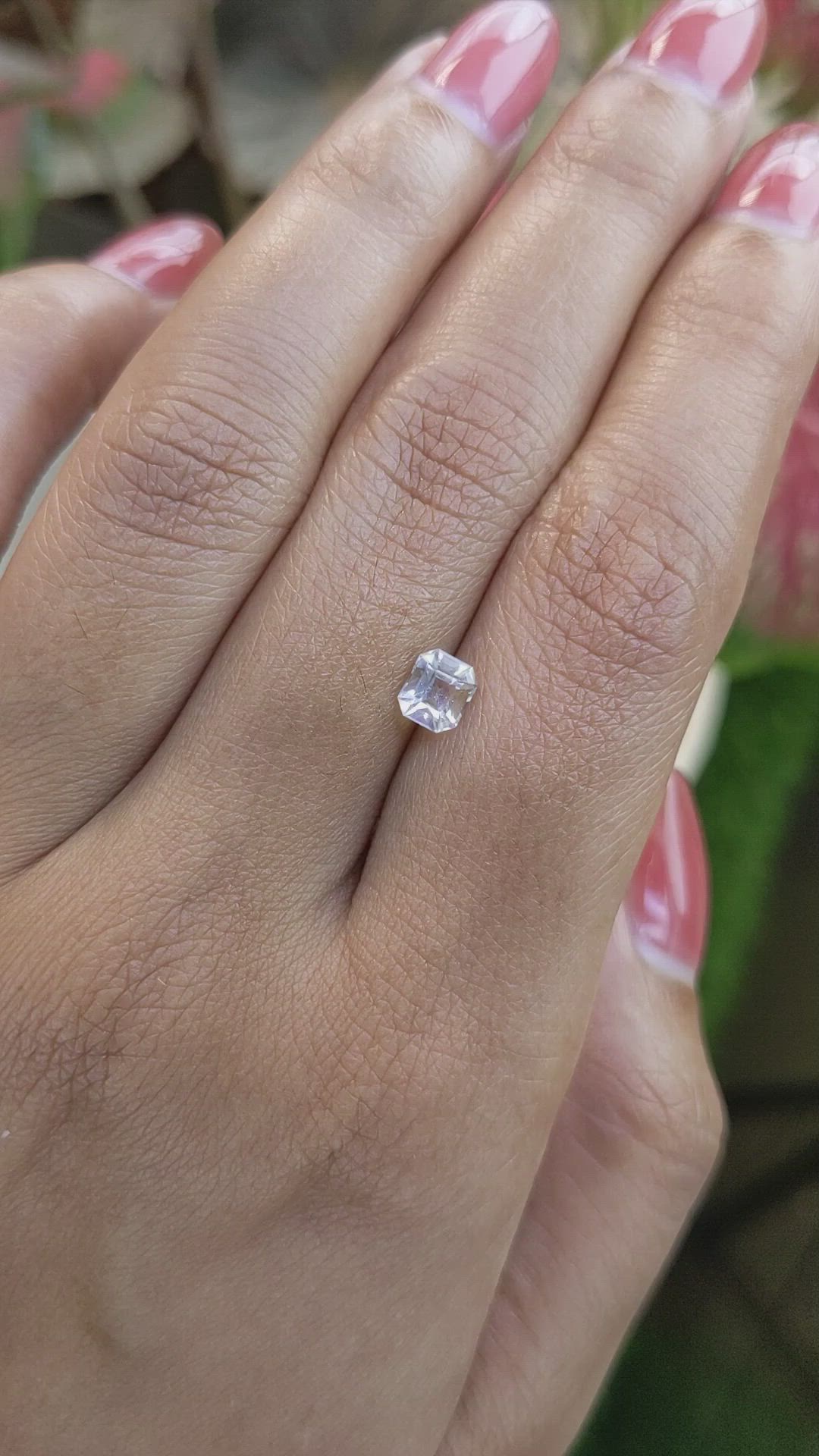0.63 Ct. Rainbow Moonstone from Ceylon (Sri Lanka) Size Video