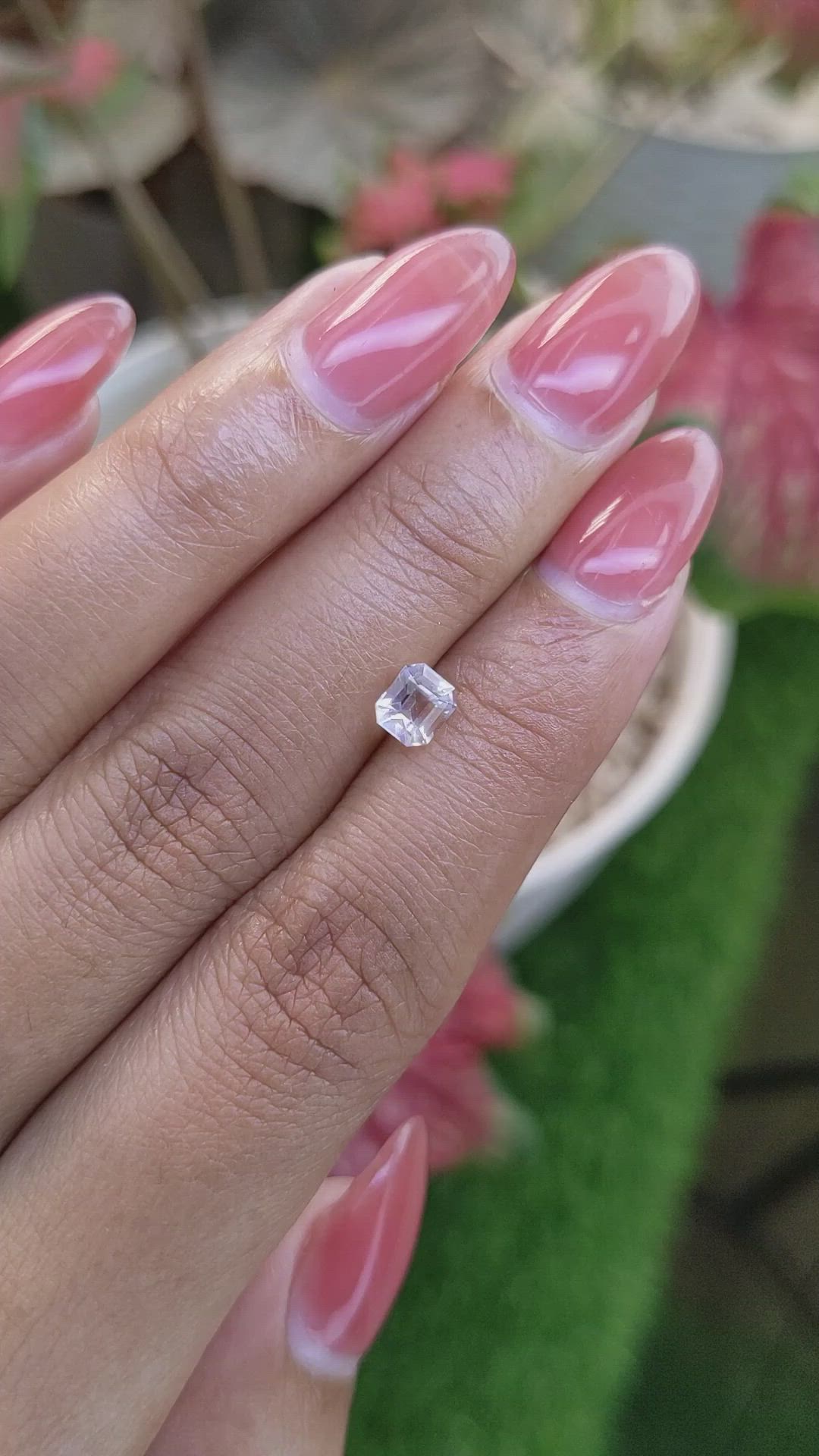 0.63 Ct. Rainbow Moonstone from Ceylon (Sri Lanka) Size Video