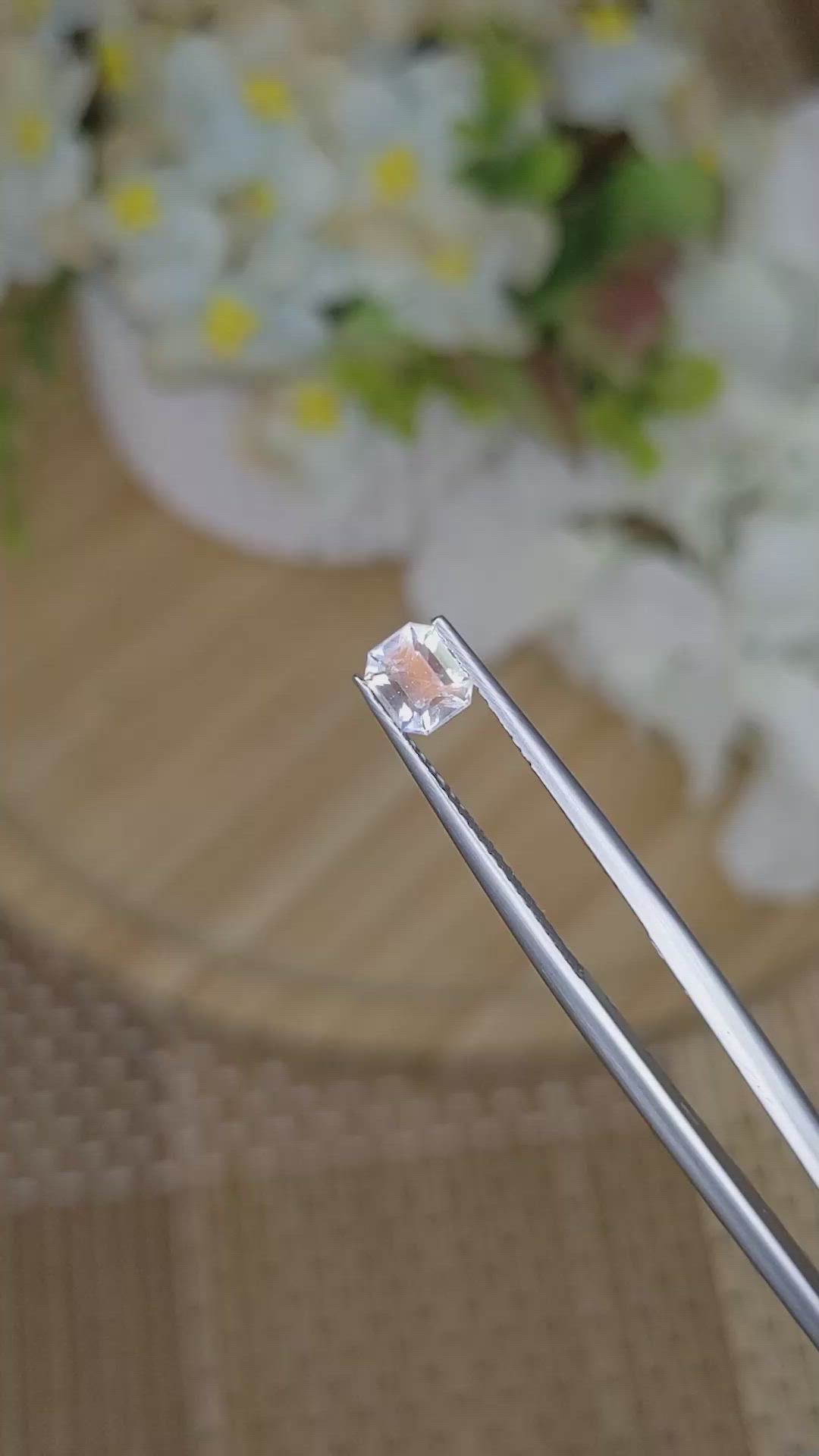 0.63 Ct. Rainbow Moonstone from Ceylon (Sri Lanka) Size Video
