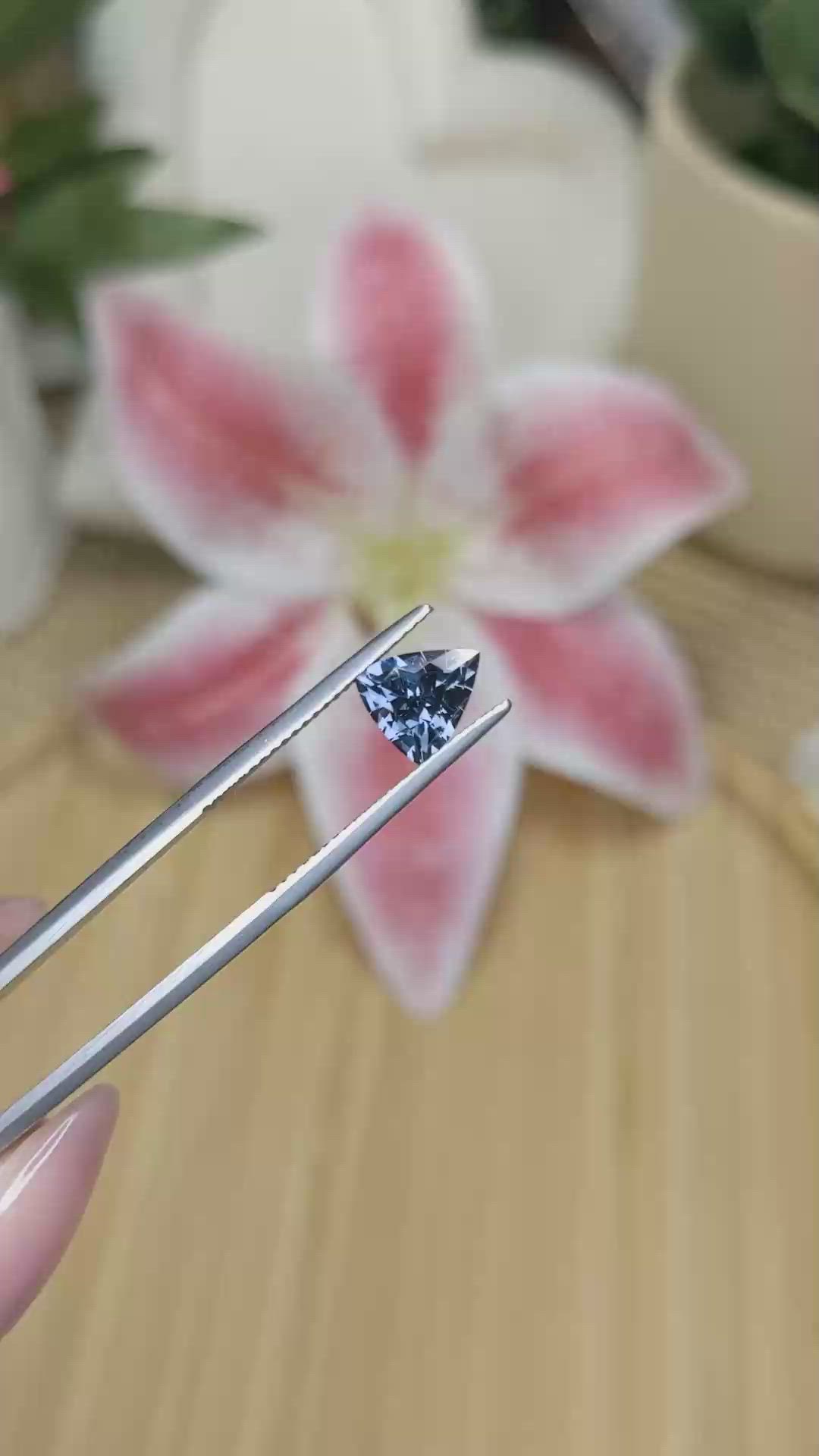 1.20 Ct. Blue Spinel from Ceylon (Sri Lanka) Size Video