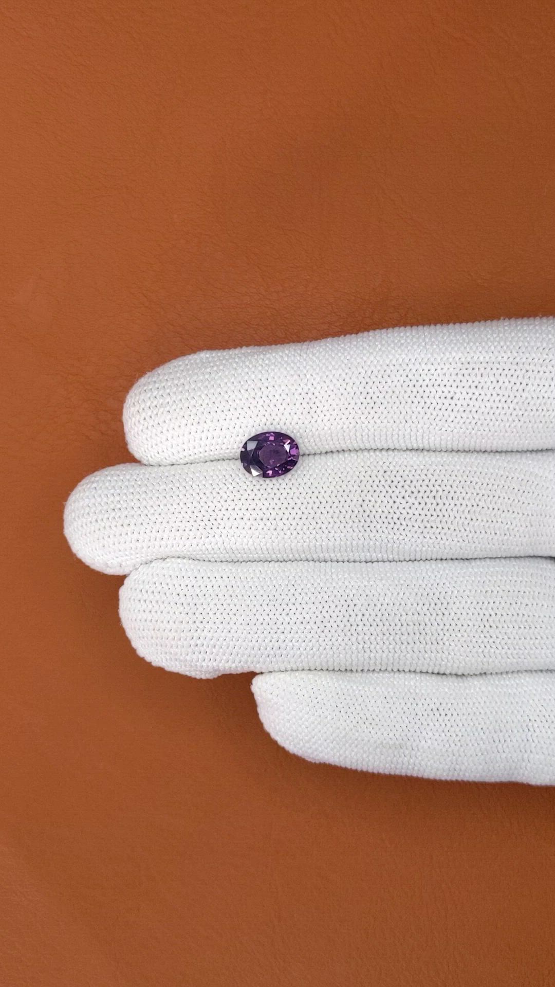 2.07 Ct. Pinkish Purple Spinel from Ceylon (Sri Lanka) Size Video