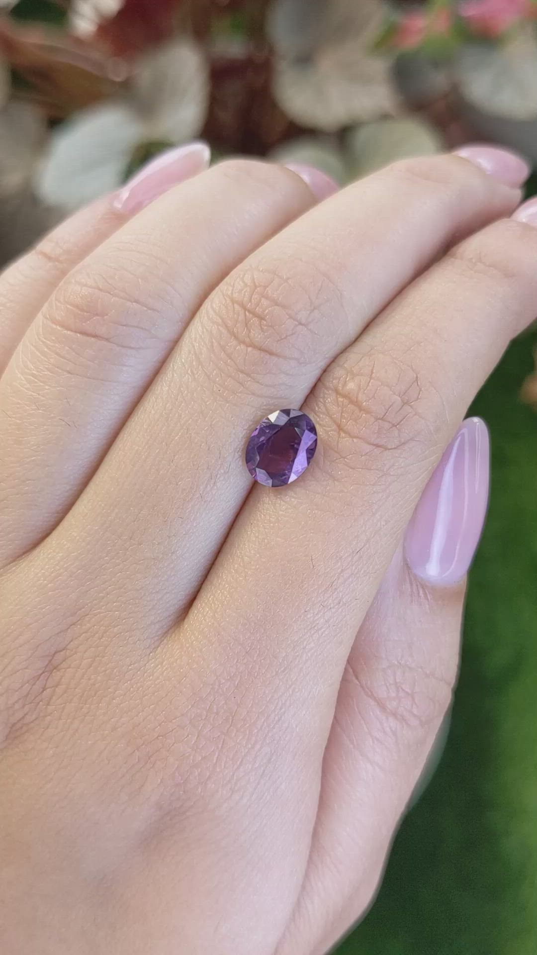 2.07 Ct. Pinkish Purple Spinel from Ceylon (Sri Lanka) Size Video