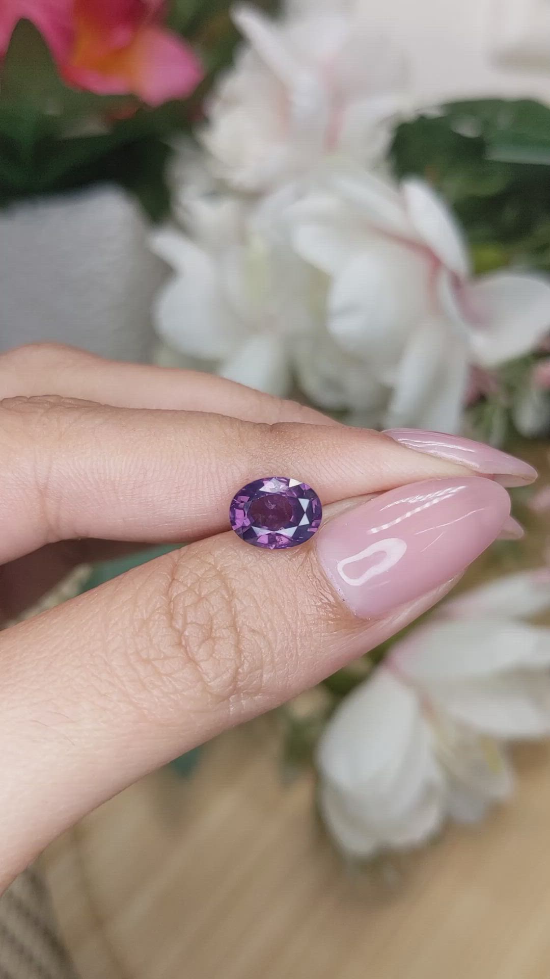 2.07 Ct. Pinkish Purple Spinel from Ceylon (Sri Lanka) Size Video
