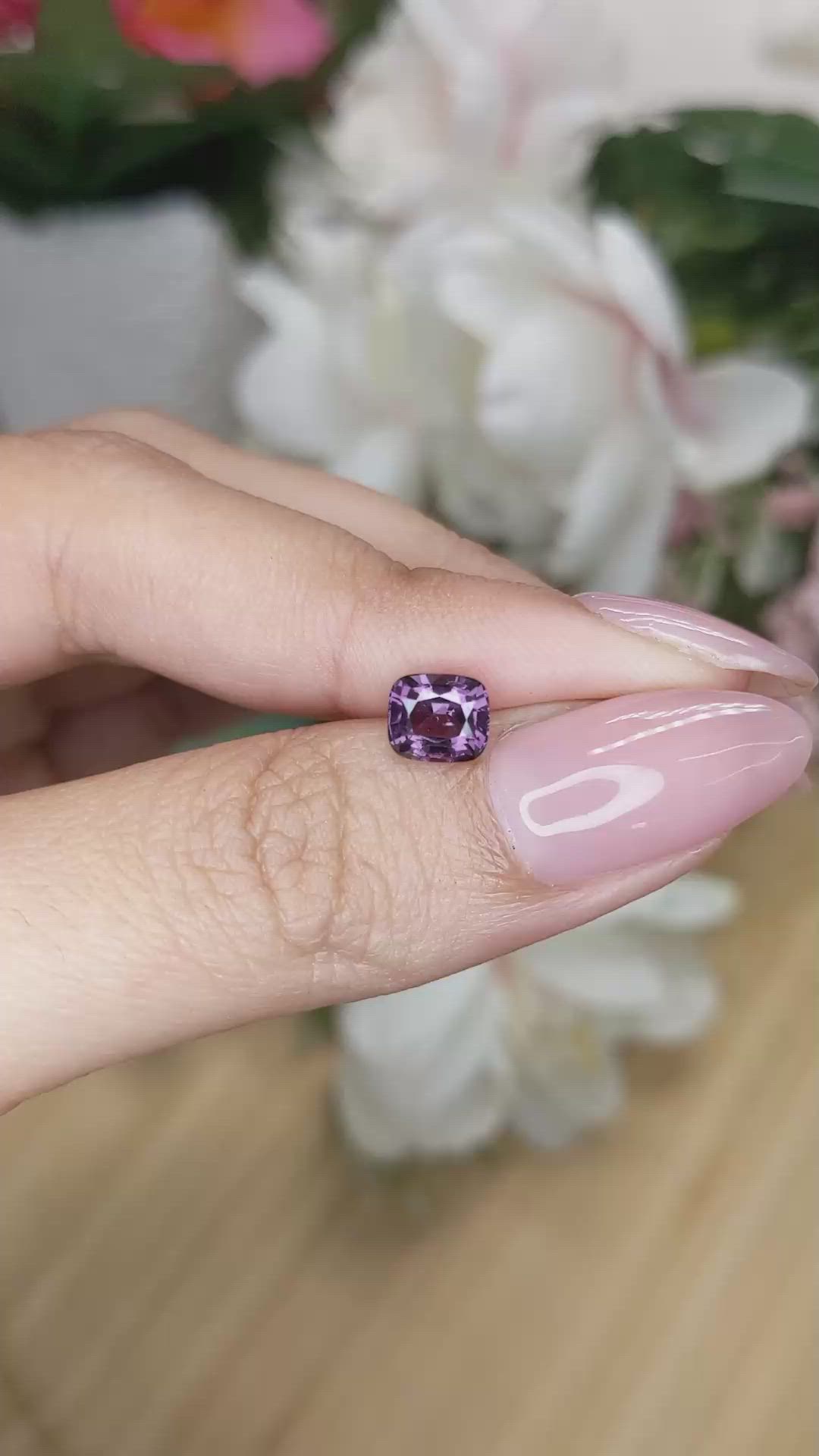 1.18 Ct. Pinkish Purple Spinel from Ceylon (Sri Lanka) Size Video