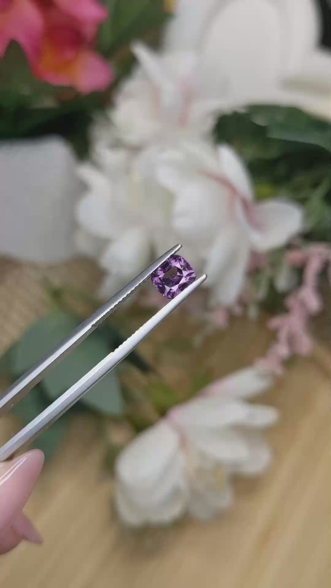 1.18 Ct. Pinkish Purple Spinel from Ceylon (Sri Lanka) Size Video