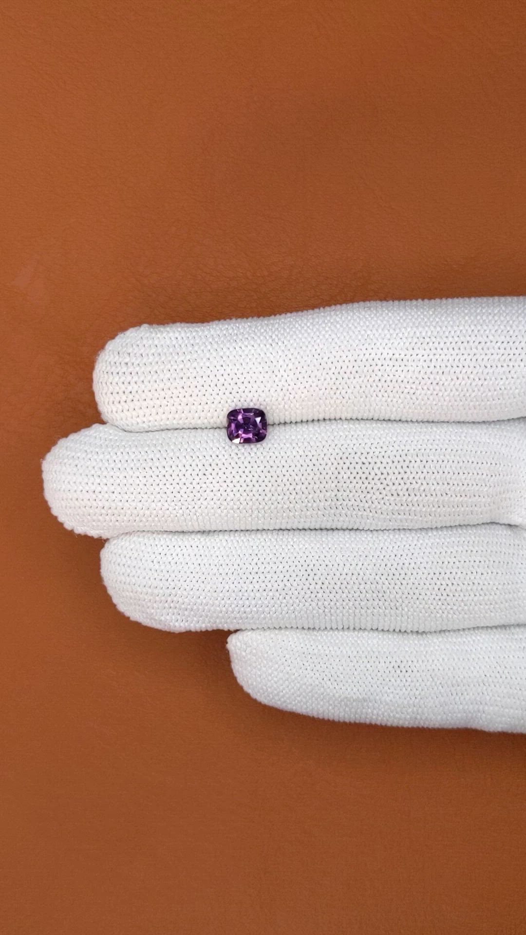 1.18 Ct. Pinkish Purple Spinel from Ceylon (Sri Lanka) Size Video
