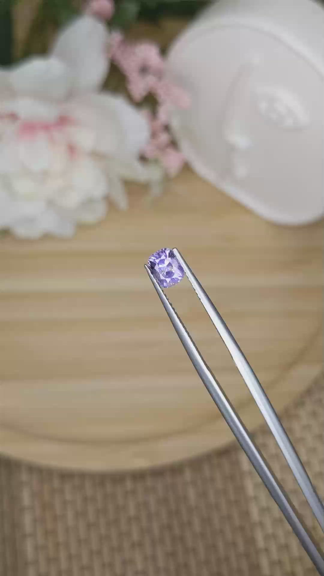 0.85 Ct. Pinkish Purple Spinel from Ceylon (Sri Lanka) Size Video