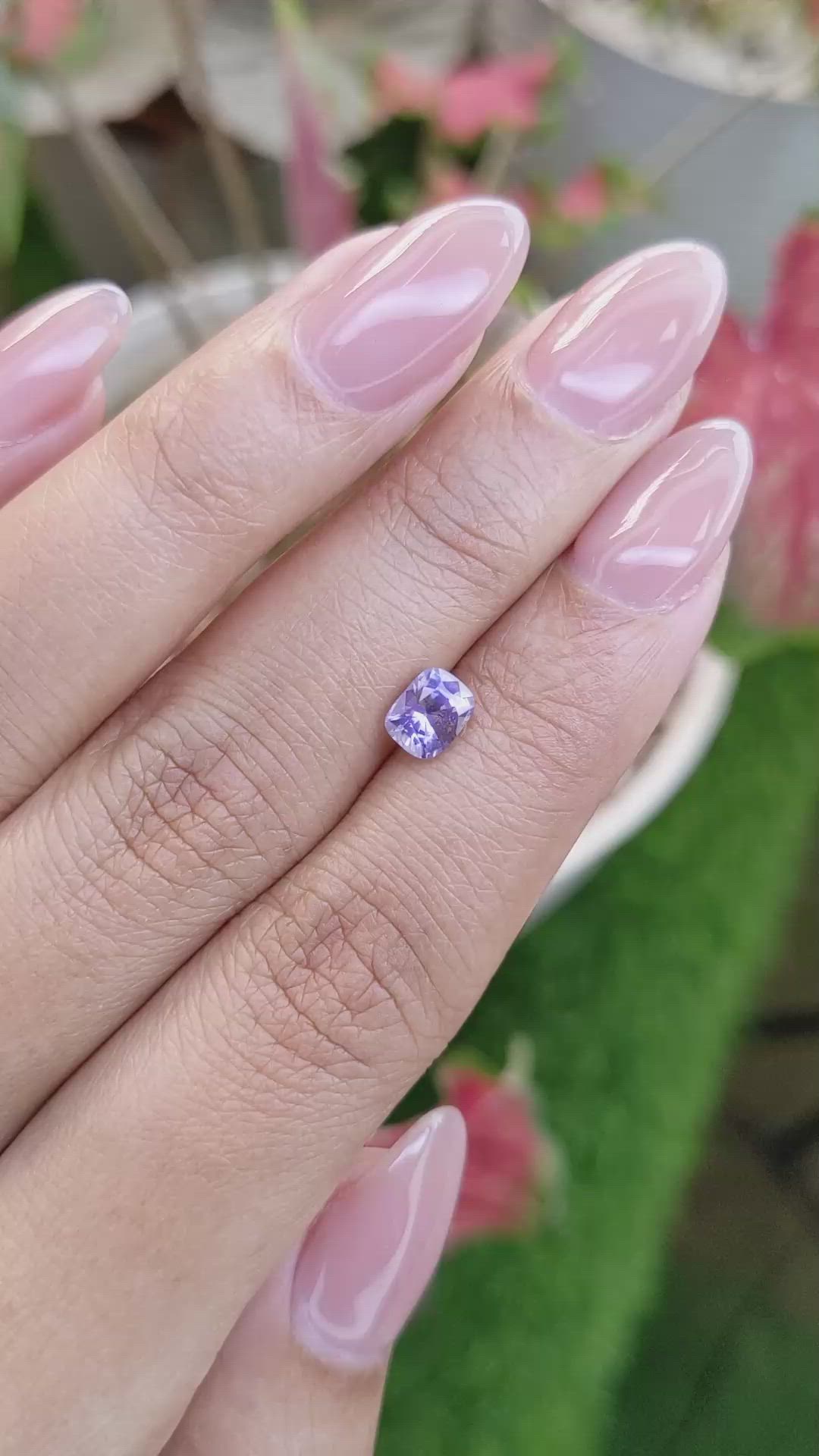 0.85 Ct. Pinkish Purple Spinel from Ceylon (Sri Lanka) Size Video