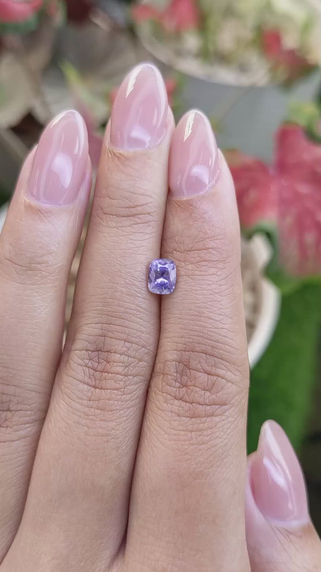 0.85 Ct. Pinkish Purple Spinel from Ceylon (Sri Lanka) Size Video