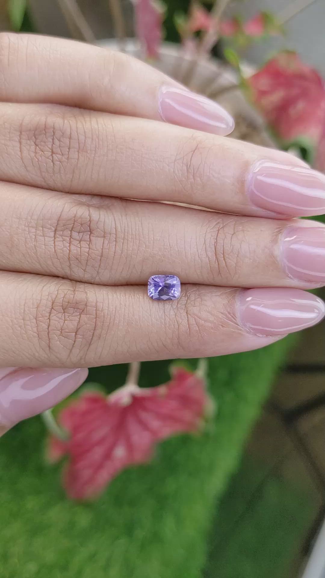 0.85 Ct. Pinkish Purple Spinel from Ceylon (Sri Lanka) Size Video