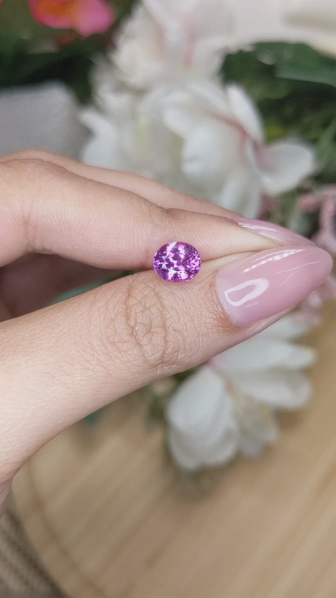 1.82 Ct. Pinkish Purple Rhodolite Garnet from Ceylon (Sri Lanka) Size Video