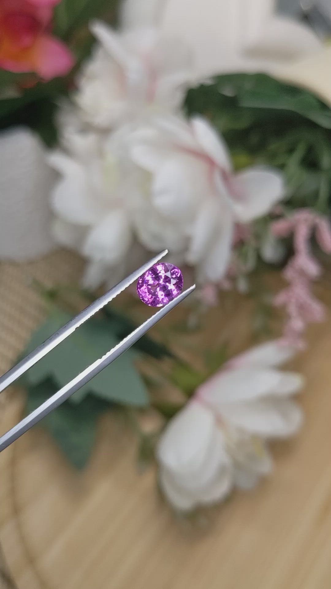 1.82 Ct. Pinkish Purple Rhodolite Garnet from Ceylon (Sri Lanka) Size Video