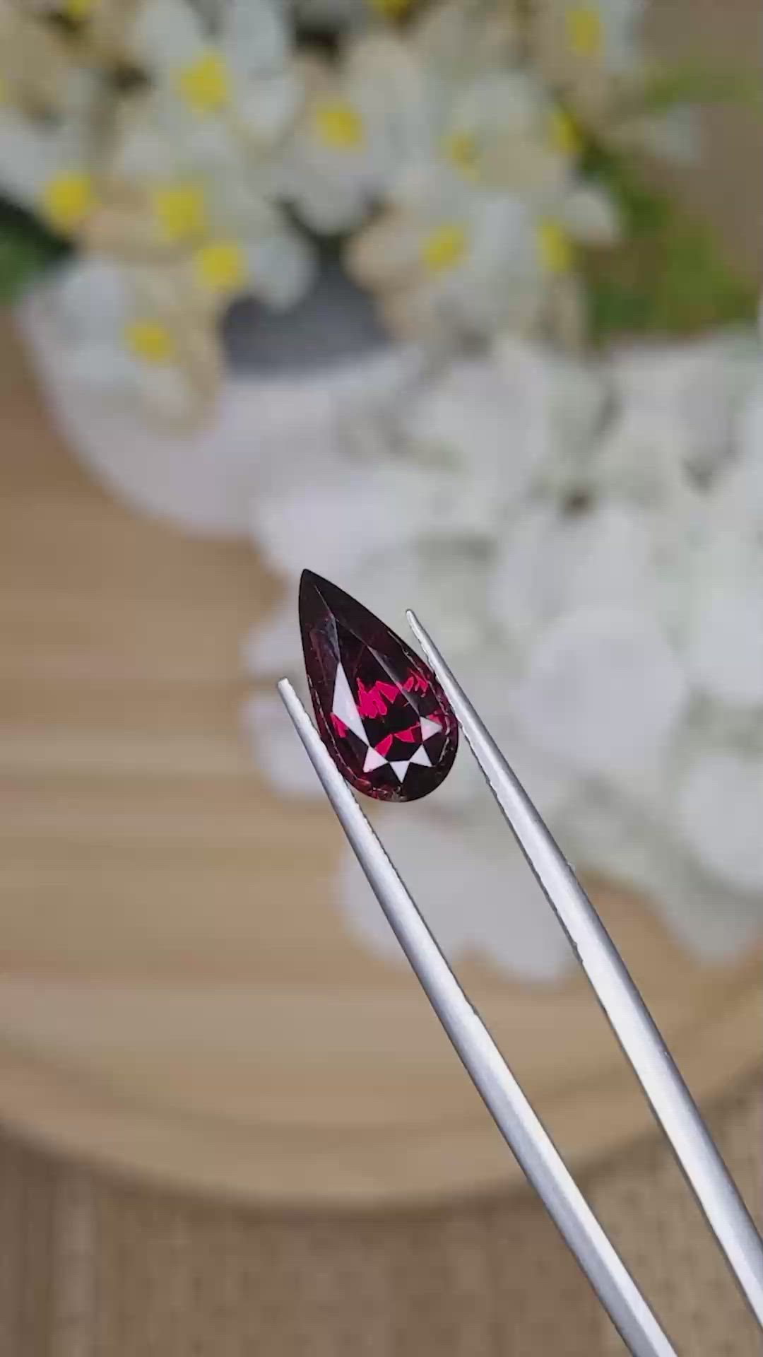 3.36 Ct. Purplish Red Almandine Garnet from Ceylon (Sri Lanka) Size Video