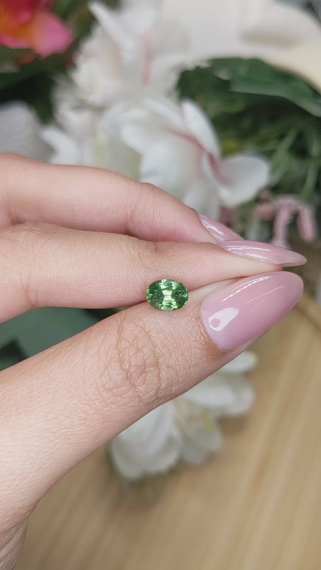 1.37 Ct. Green Zircon from Ceylon (Sri Lanka) Size Video